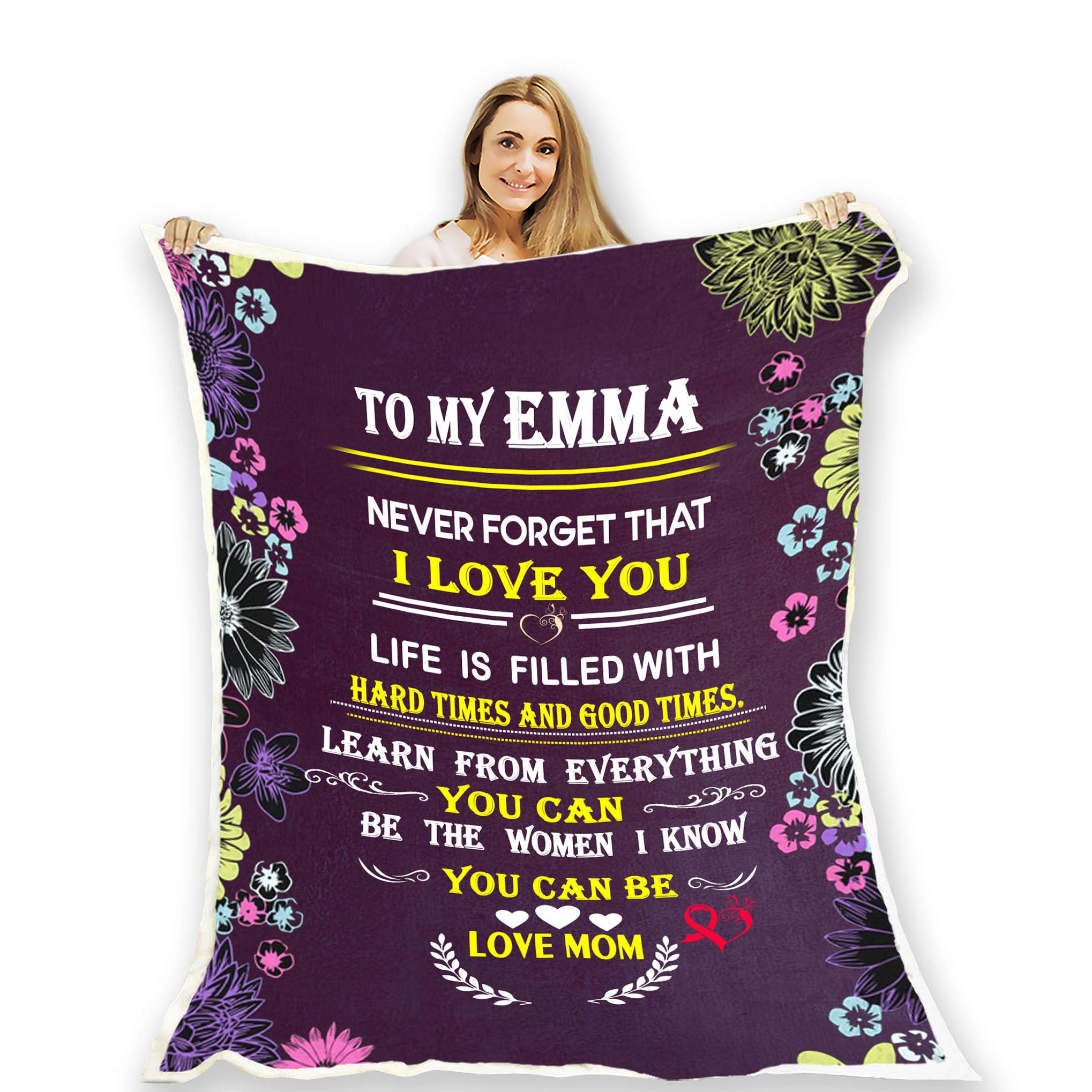 Customized Blanket for Daughter, Never Forget That I Love You Blanket, I Love You Quilt Fleece Throw Blankets Comforters, Christmas Birthday Little Girls Kids Gifts from Mom