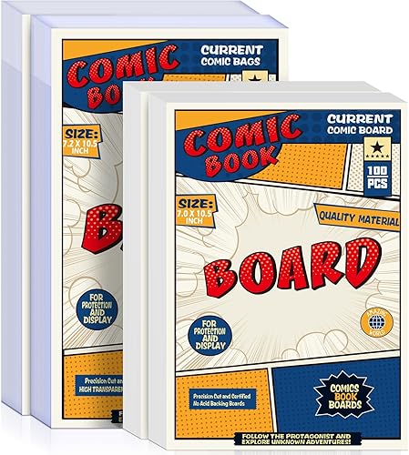Miniatura 7 de 100 bolsas de cómics de tamaño actual, bolsas de cómics de 7.2 x 10.5 pulgadas, transparentes, sin ácidos y reutilizables, para cómics regulares