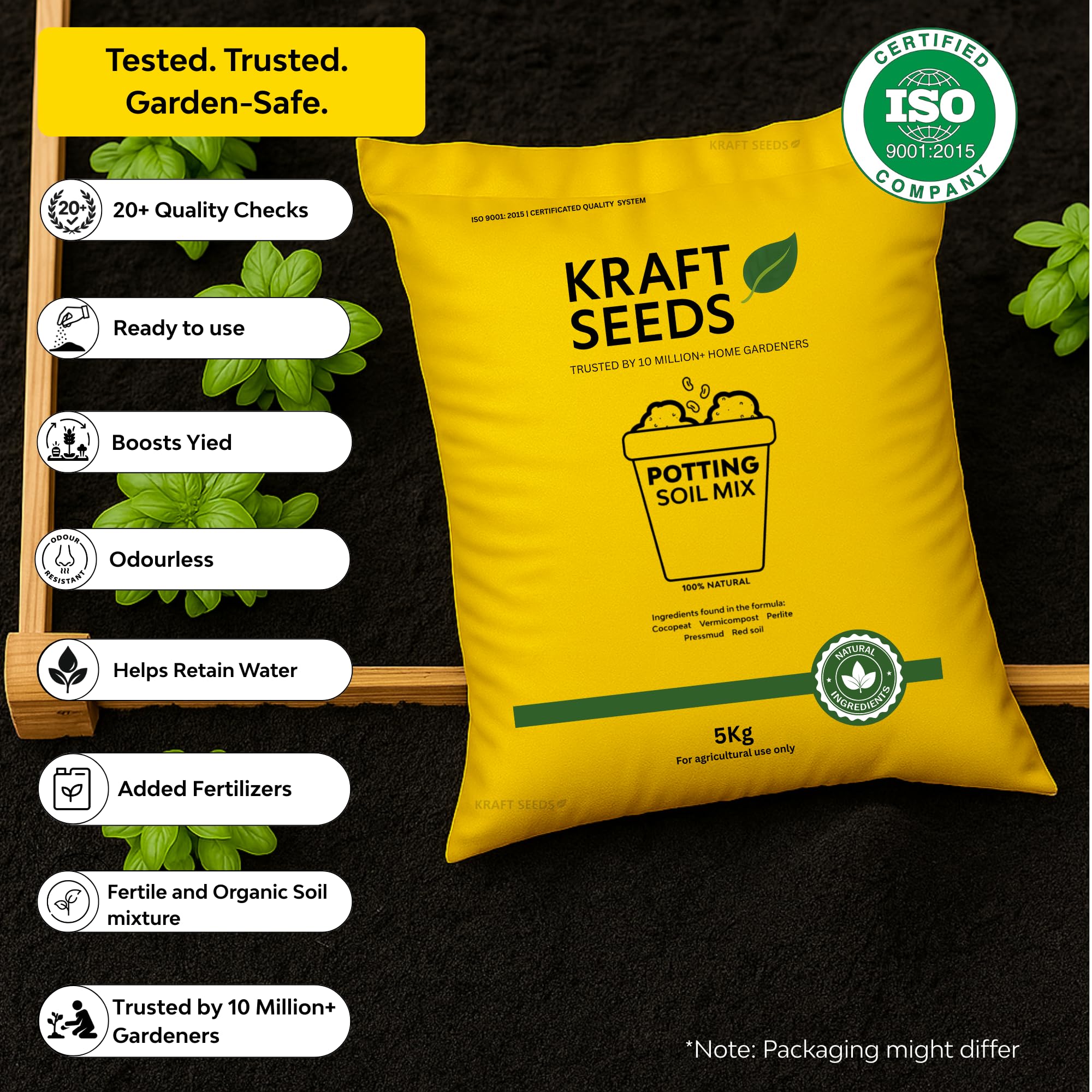 Kraft Seeds by 10CLUB Organic Potting Garden Soil Mix for Plants Home Garden 5 Kg - Image 4 thumbnail