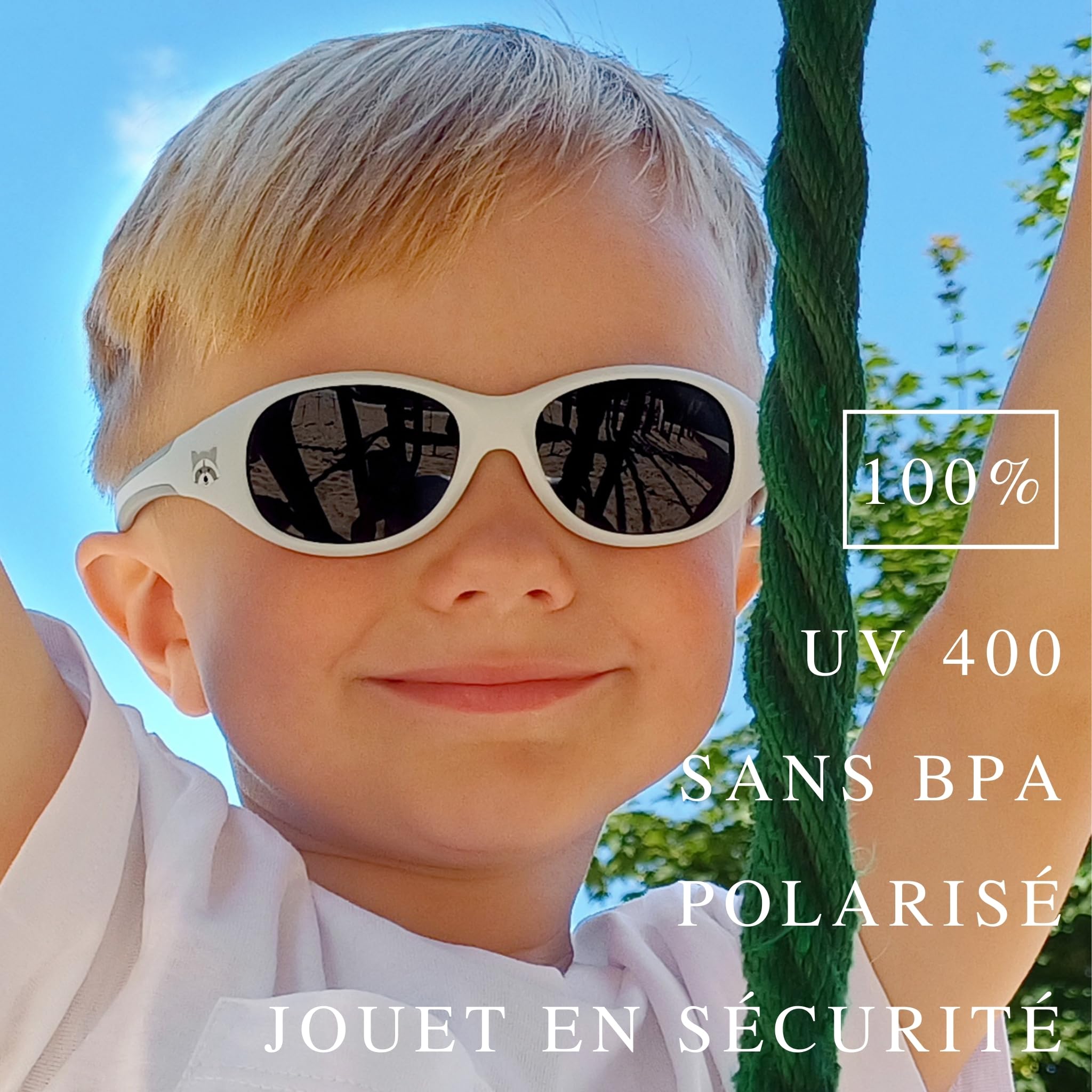 ActiveSol Lunettes de Soleil Bébé Safari, 0 – 24 Mois, protection UV 100%, polarisées, bandeau