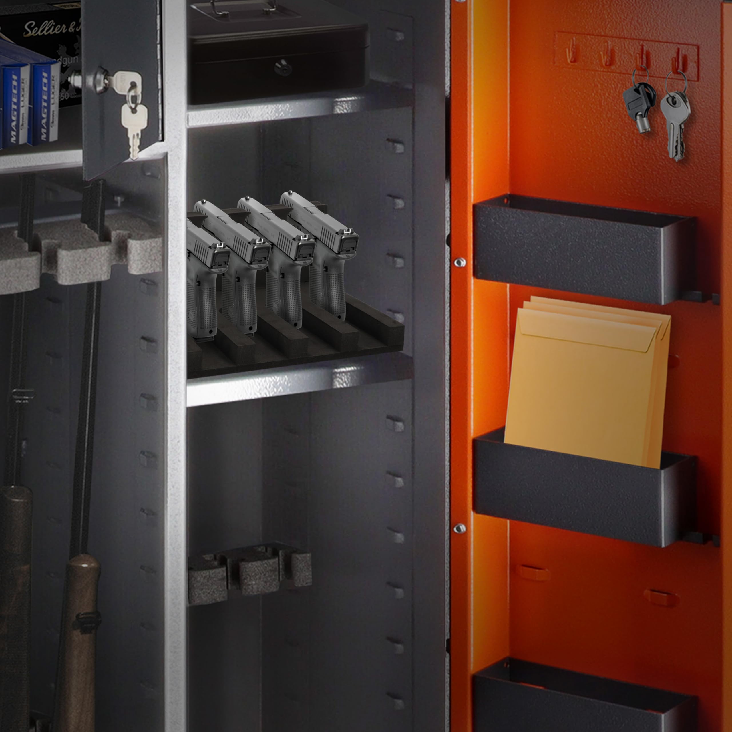 Portapistolas de Espuma para Pistolas, Portapistolas Autoadhesivo Magnético para Caja Fuerte, Portapistolas para Armario de Armas, Accesorios para Pistolas - Soporte Armas de Fuego
