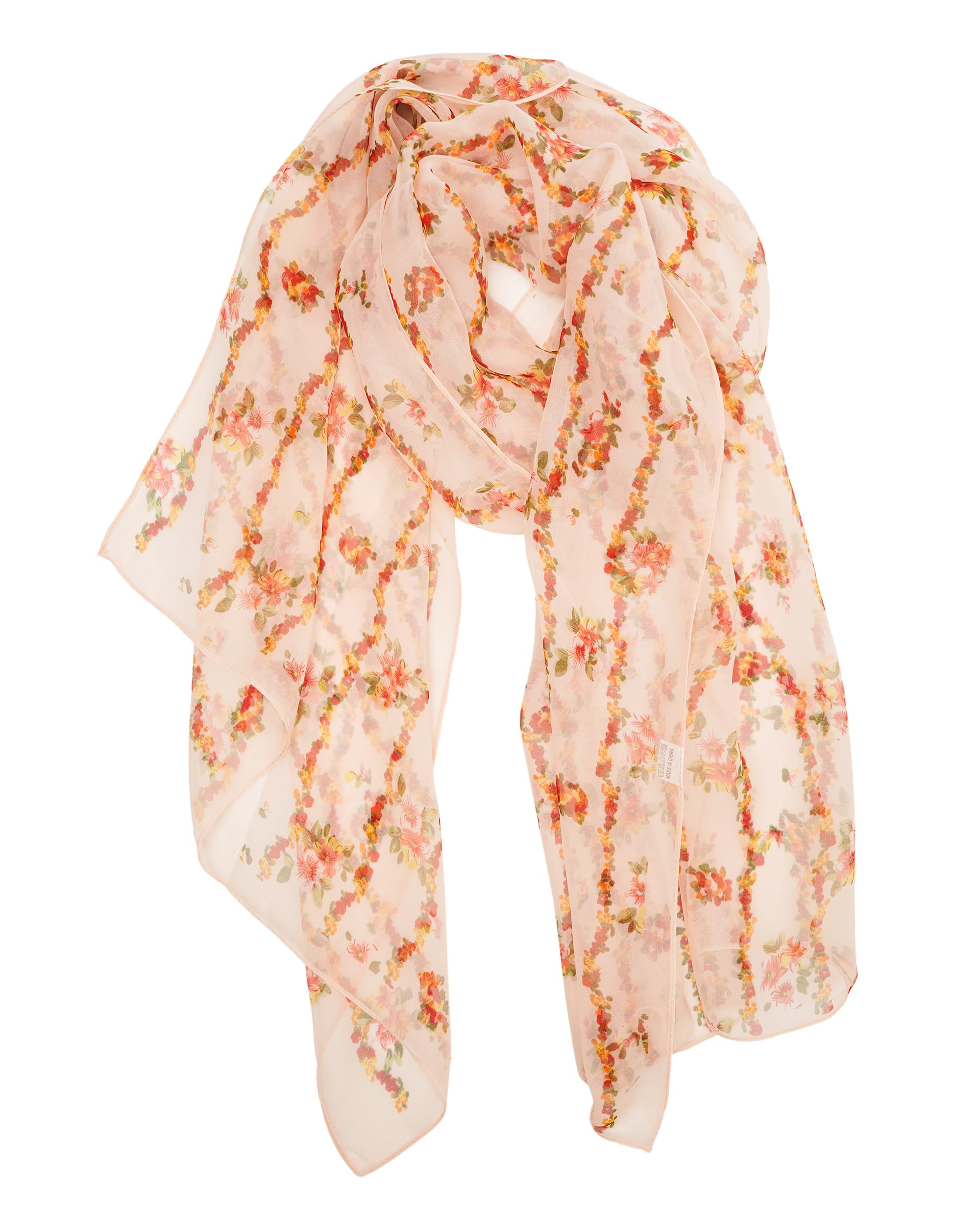 YOUR SMILELadies/Women's Lightweight Floral Print/Solid Color mixture Shawl Scarf For Spring Summer season