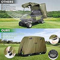Vista 3 de 10L0L Funda para carrito de golf de 4 pasajeros se adapta a EZGO, Club Car, Yamaha, 400D, impermeable, resistente al viento, resistente al sol