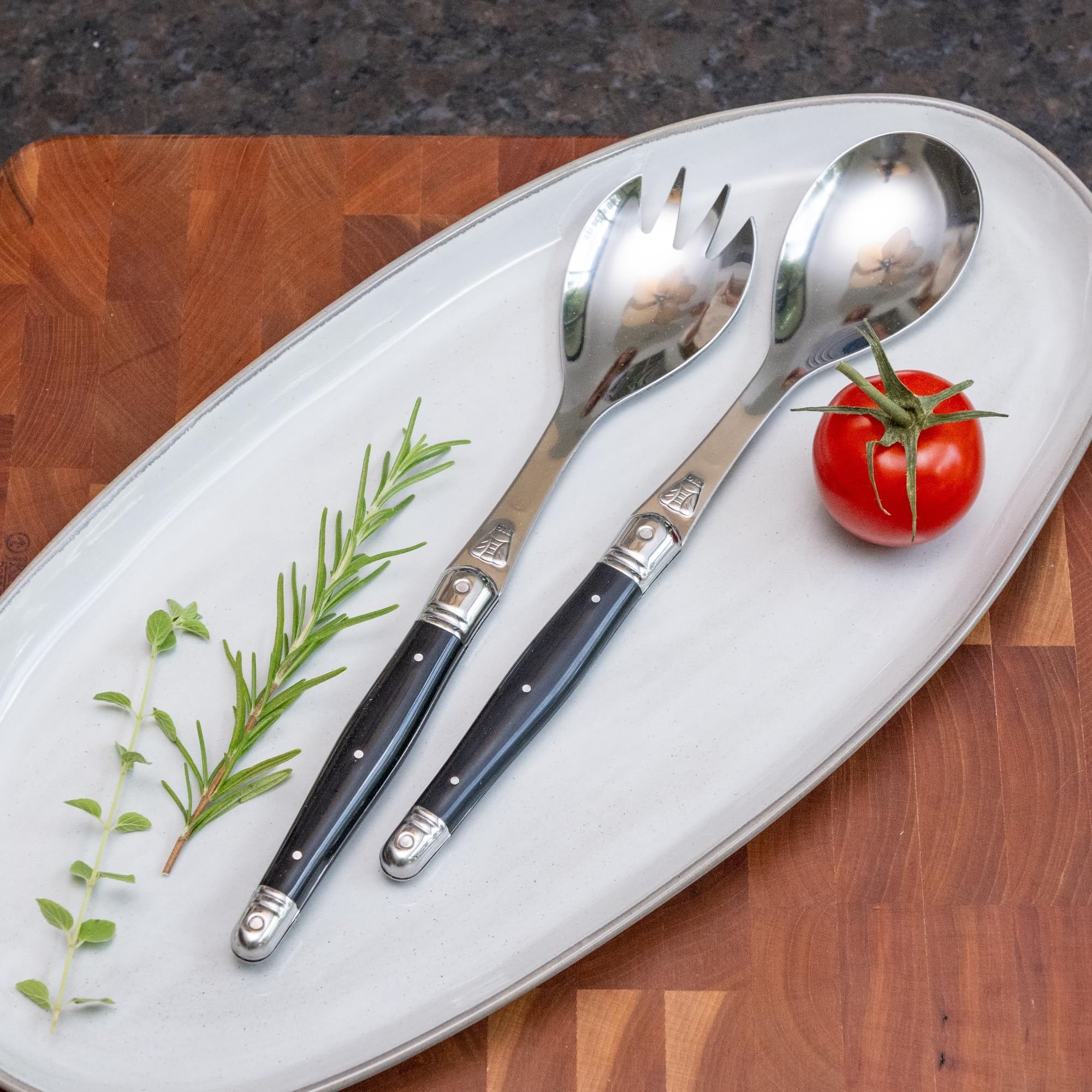 Amazon.com | Jean Dubost Salad Servers, Black Handles - Rust