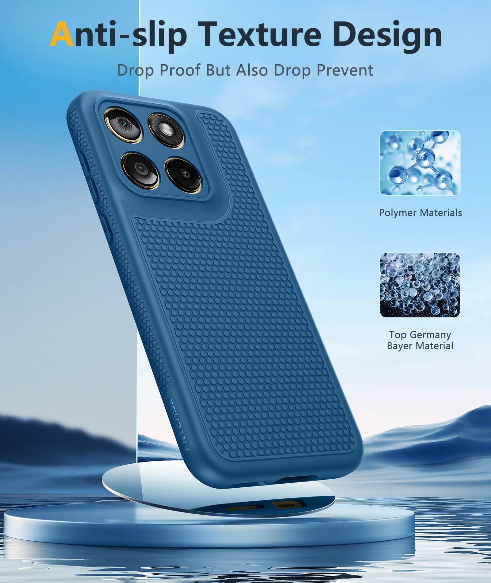 FNTCASE Funda para Motorola Edge 2026: funda para Moto Edge 2026 con protector de pantalla antideslizante de 14 pies, protección contra caídas de grado militar, a prueba de golpes, ajuste delgado