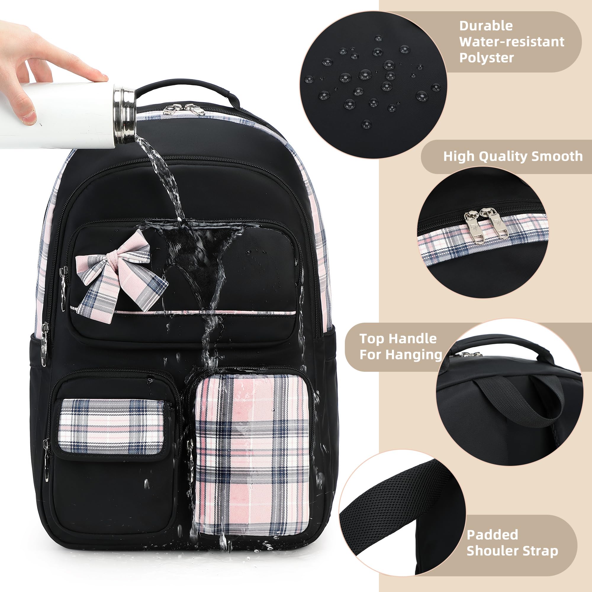 Rucksack für Mädchen, Schulrucksäcke für Teenager, niedliche College-Taschen für Damen, Studenten, große Büchertasche, 15,6 Zoll (39,6 cm), Laptop-Schultasche