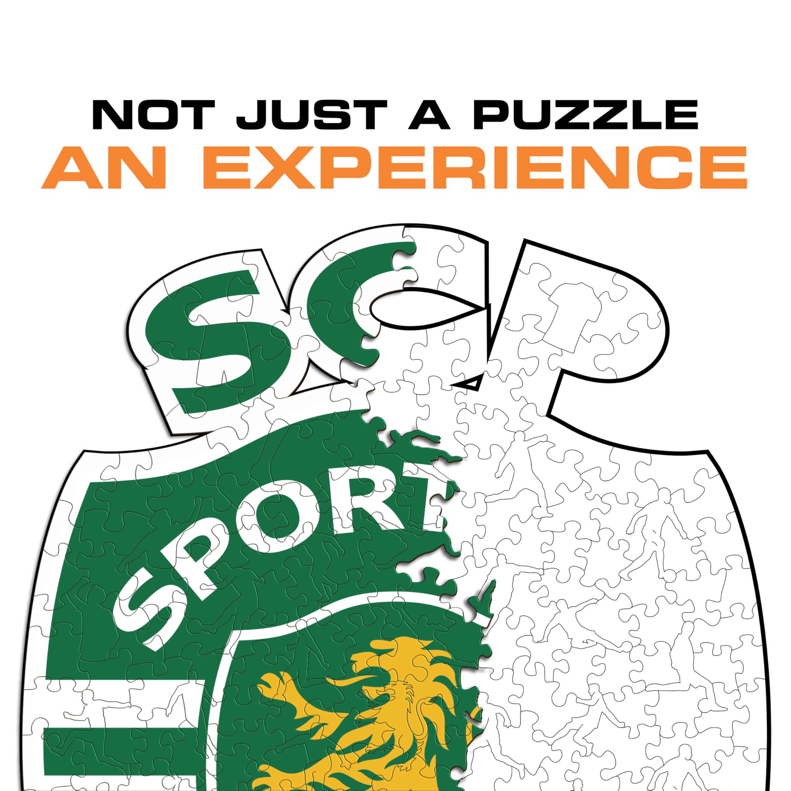 Iconic Puzzles - Sporting CP, Logo, Rompecabezas de Madera con Licencia Oficial, 100% sostenible, Regalo para Adultos y niños, Talla M, 270 Piezas
