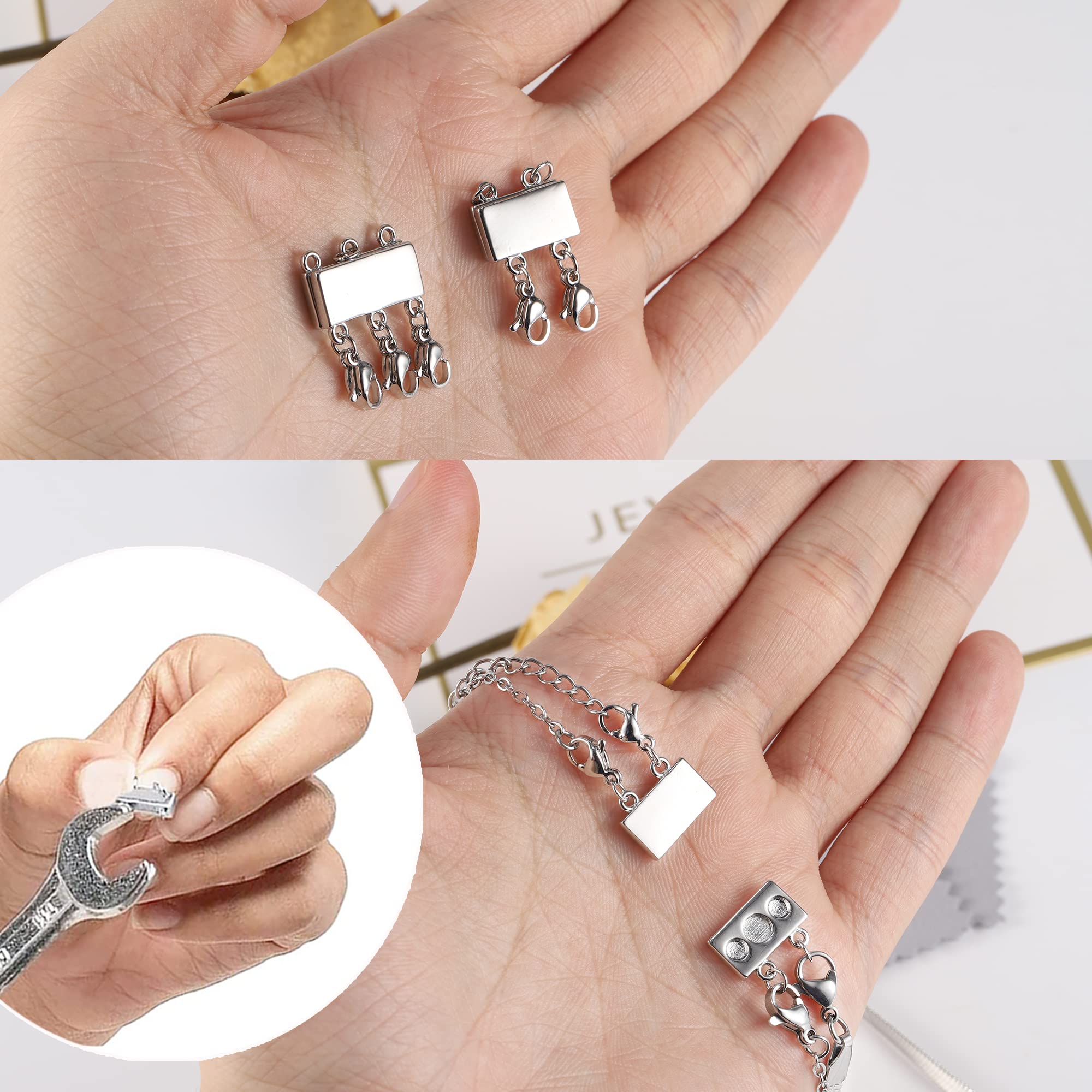 6 Fermagli Magnetici Per Collane A Strati | Chiusura Doppio E Triplo Strato | Separatore Collane Gioielli - Foto 2