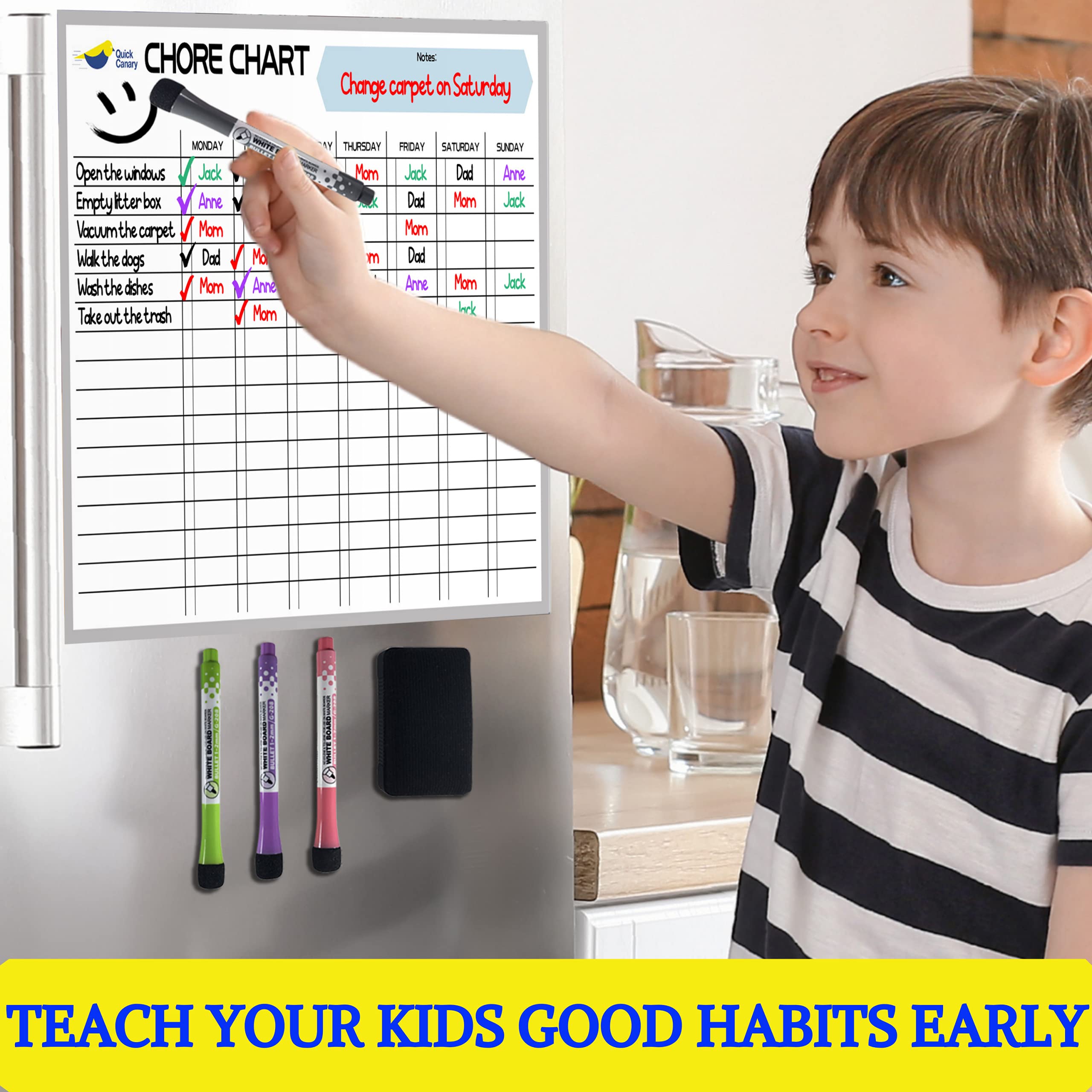 Chore Chart for Kids Perfect Size Dry Erase Board for