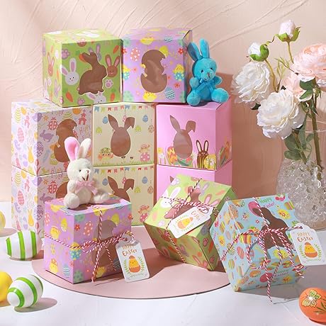 Marspark Cardboard Easter Eggs Prefilled with Candies for Kids Easter Party
