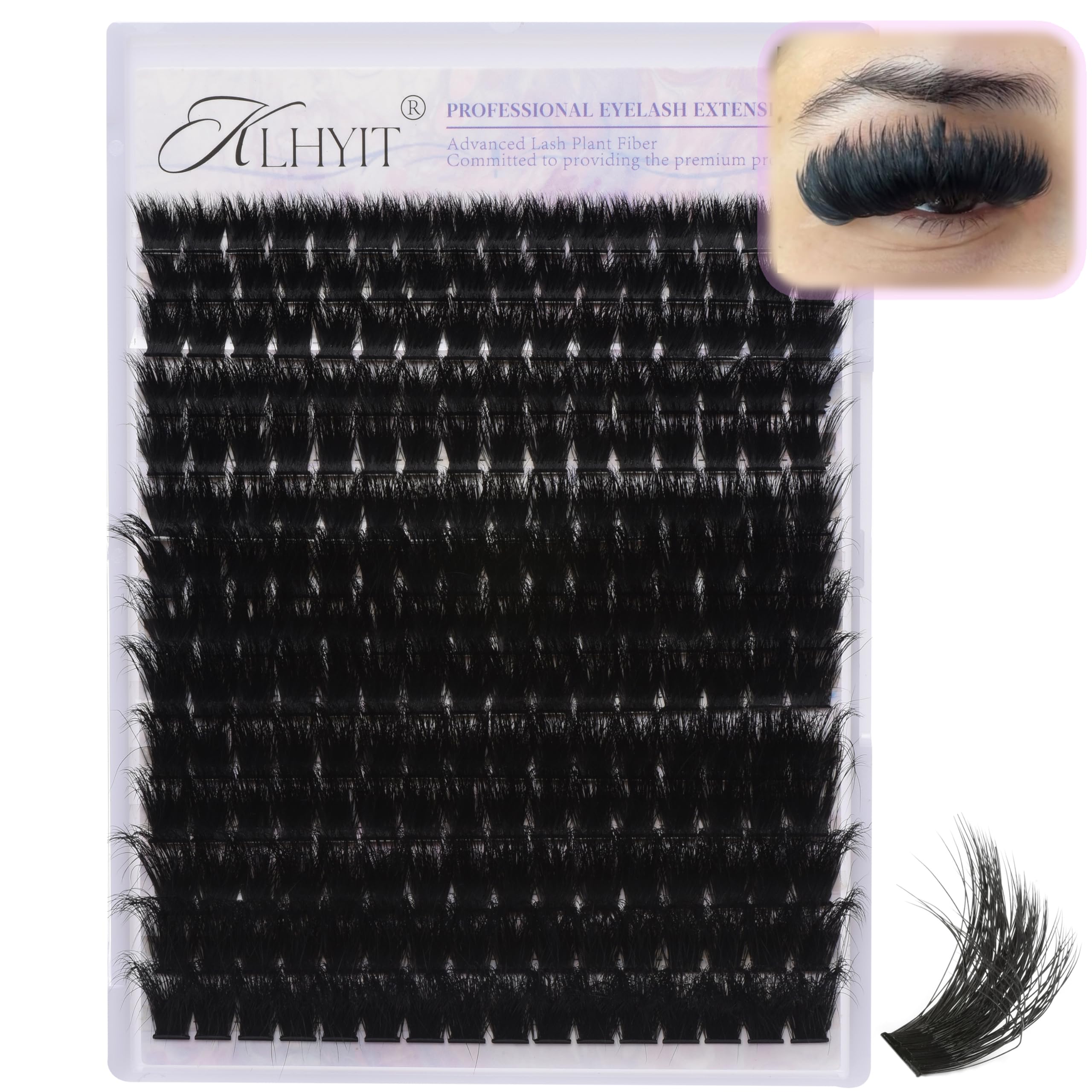 200D Lash Clusters 12-20mm Cluster Eyelash Extensions Thick Volume Eyelash Clusters 224pcs Mink False Eyelashes Clusters Soft Wispy