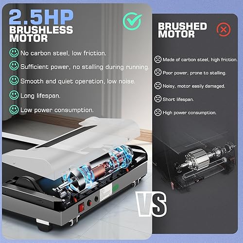 Miniatura 3 de Caminadora plegable para caminar debajo del escritorio, para el hogar, capacidad de peso de 300 libras, cinta de correr portátil 2 en 1 para