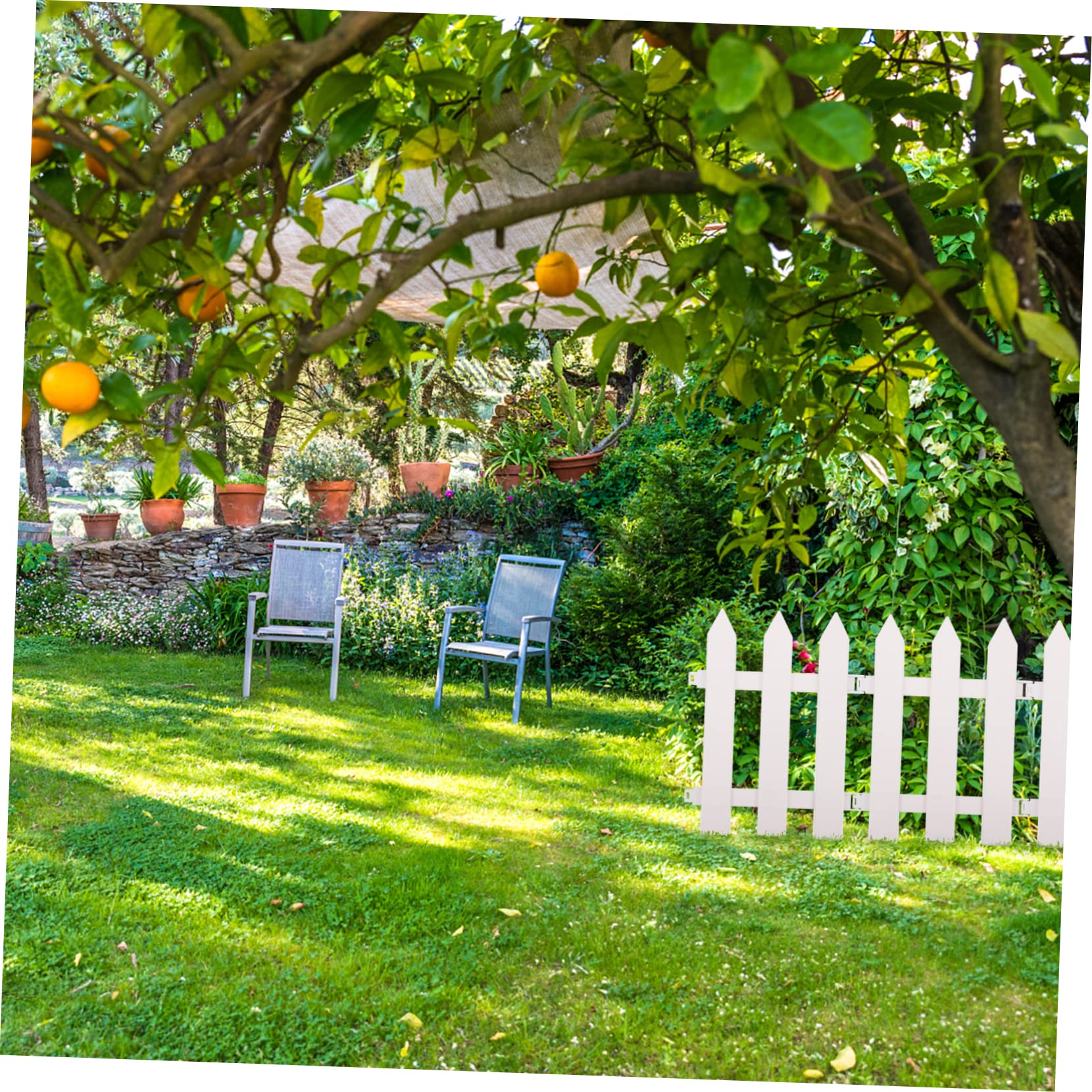 Lot De 2 Clôtures De Jardin En Plastique Blanc BESPORTBLE - Bordure D'herbe, Décoration Cour, Terrasse