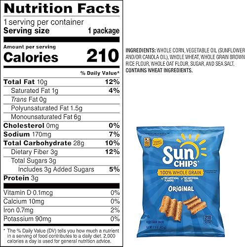 Miniatura 3 de SunChips - Snacks multicereal original, 1.5 onzas (paquete de 64 unidades)