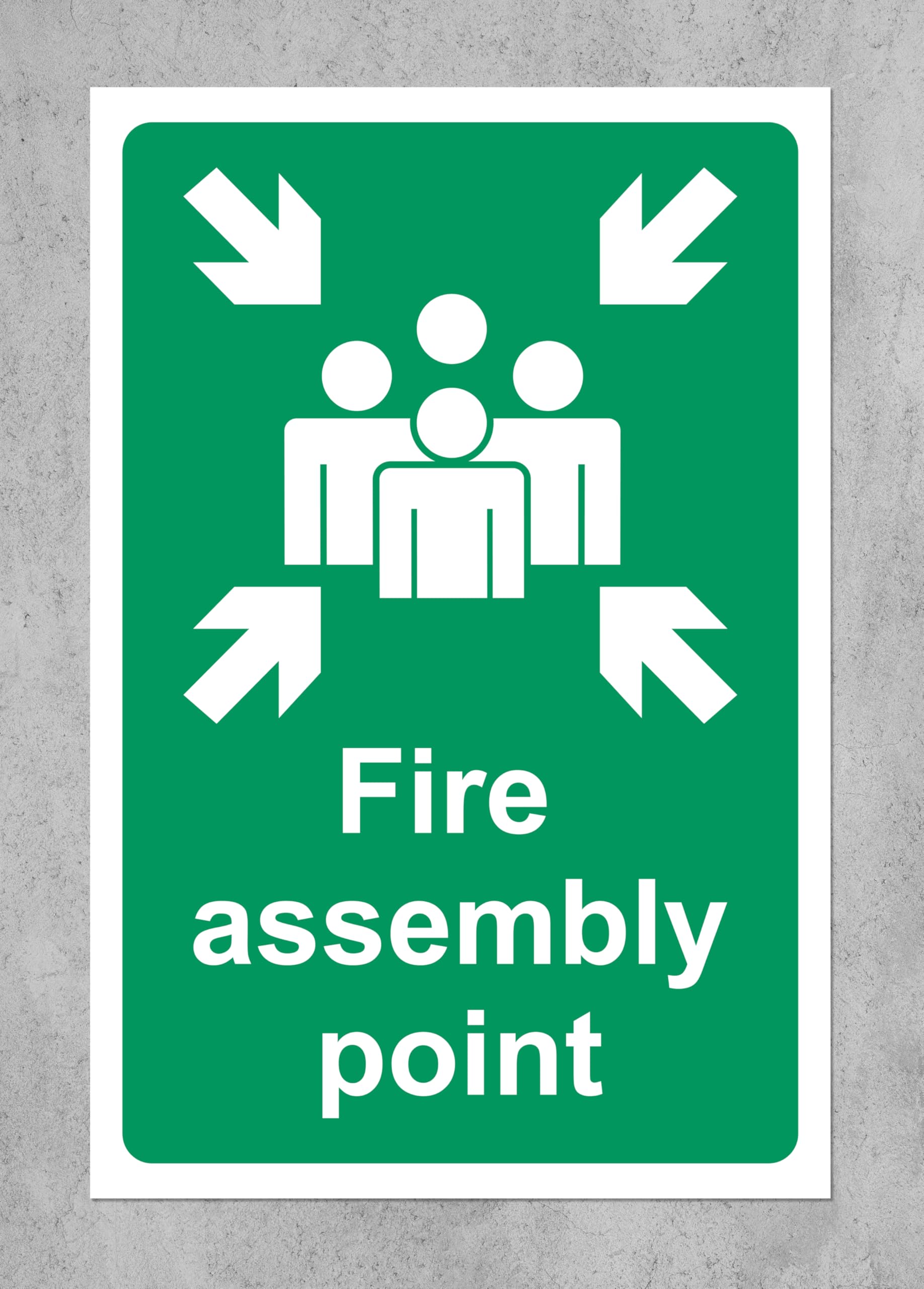 FIRE Assembly Point - A4 Health and Safety Sign in Rigid PVC Waterproof Case (Pack of 5)