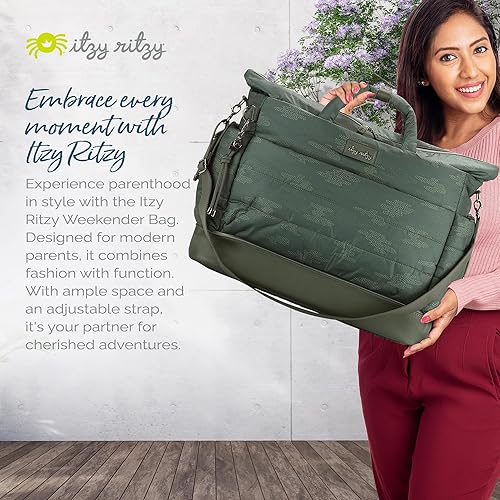 Miniatura 8 de Itzy Ritzy Bolsa de viaje Dream Weekender Bolsa ligera para la noche y hospital con compartimento base, 12 bolsillos incluyendo 2 bolsillos
