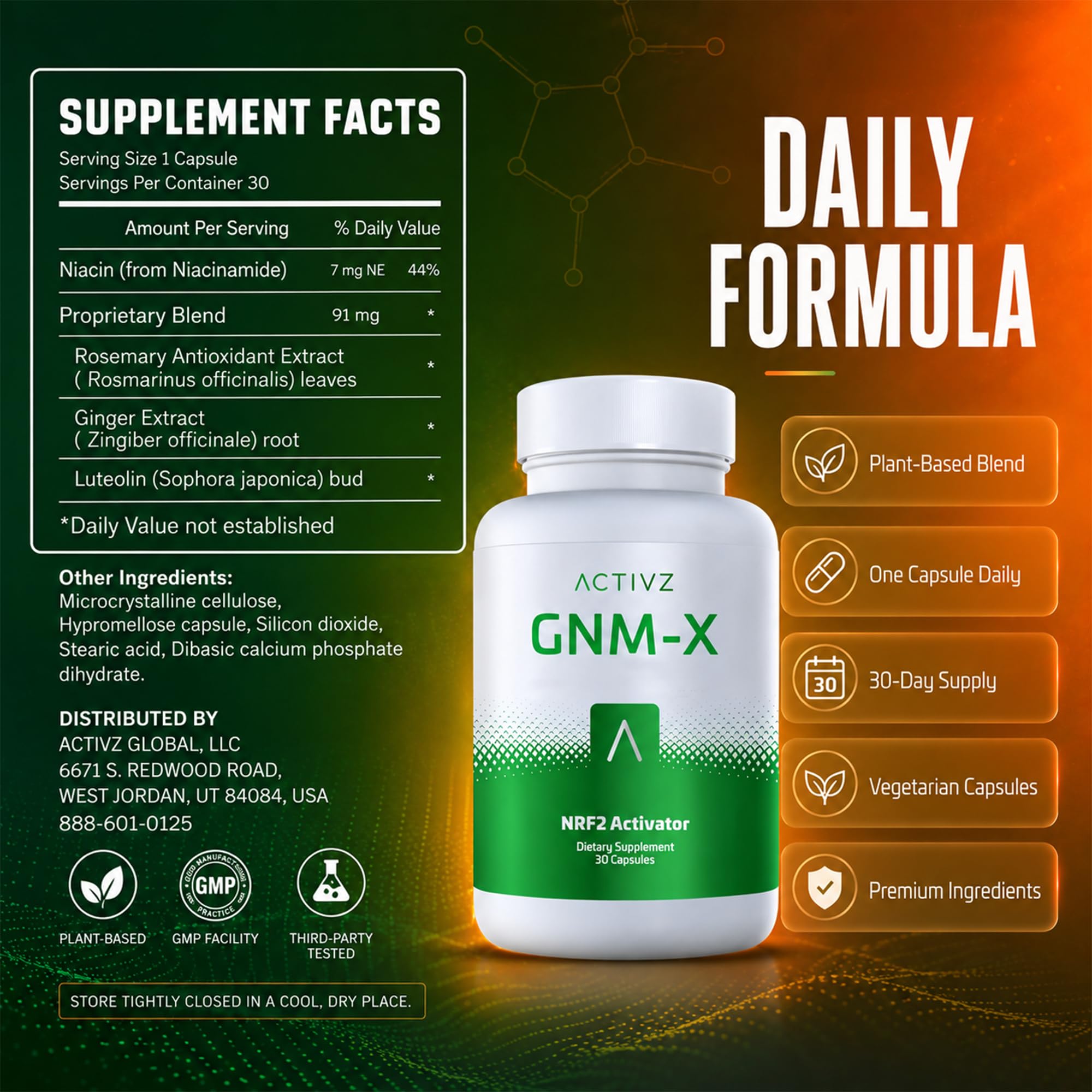 ACTIVZ - GNM-X - Nrf2 Activation Formula with DexKey Tech - 30 Capsules — Amazon image 2