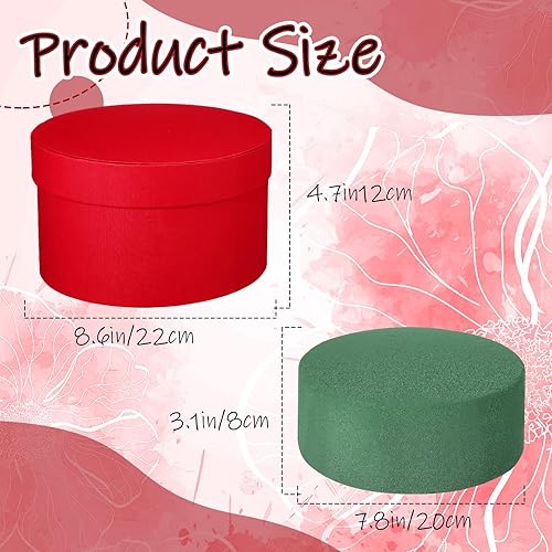 Miniatura 2 de Nuenen Cajas de regalo redondas con tapas y juego de espuma floral, cajas redondas de flores, arreglos florales, cajas redondas redondas de espuma