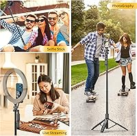Vista 8 de Trípode para selfie stick de 61 pulgadas, todo en uno, extensible con control remoto inalámbrico, rotación de 360° para iPhone y Android, grabación