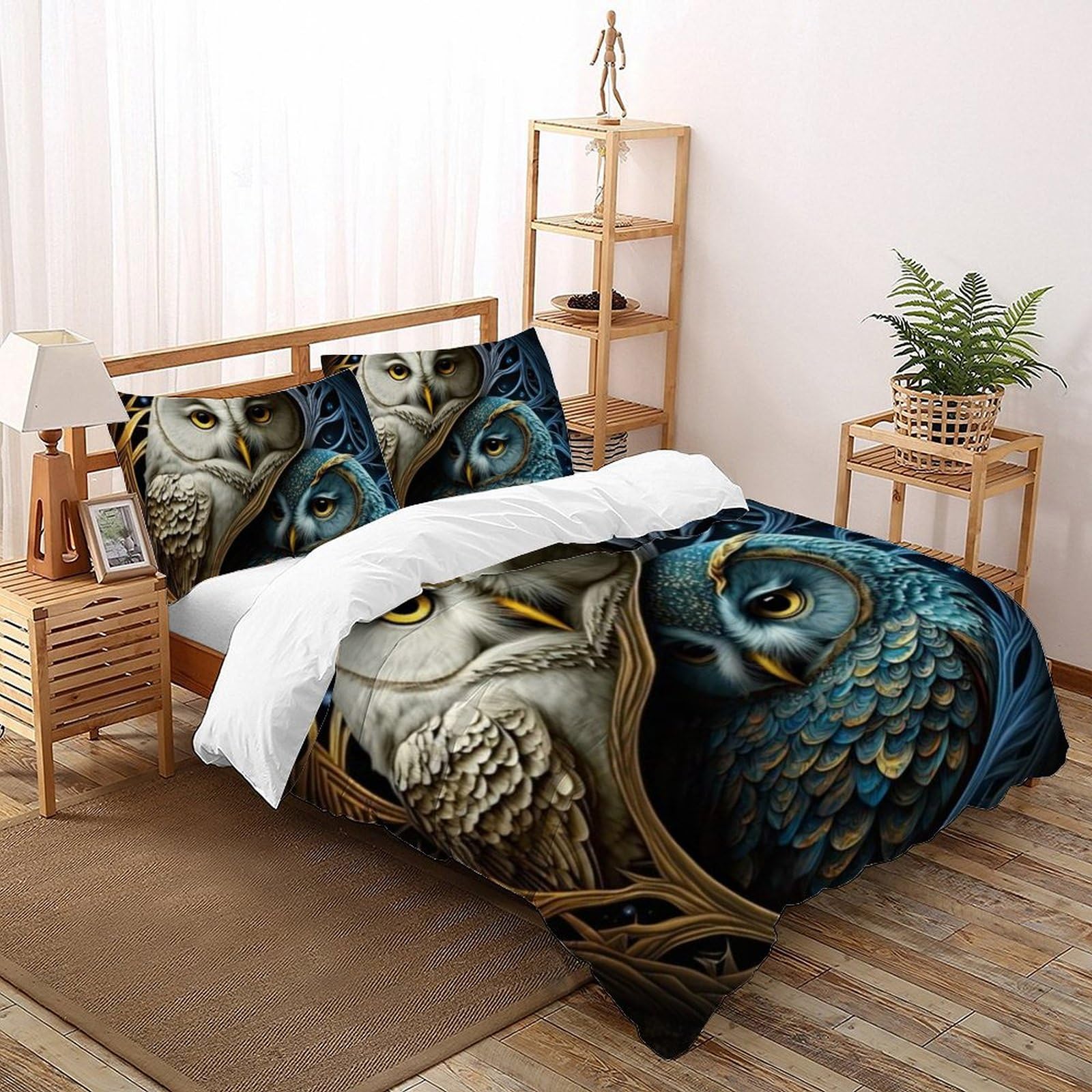 Housse de couette double 200x200 microfibre animaux imprimé 3D taies d'oreiller lit enfant