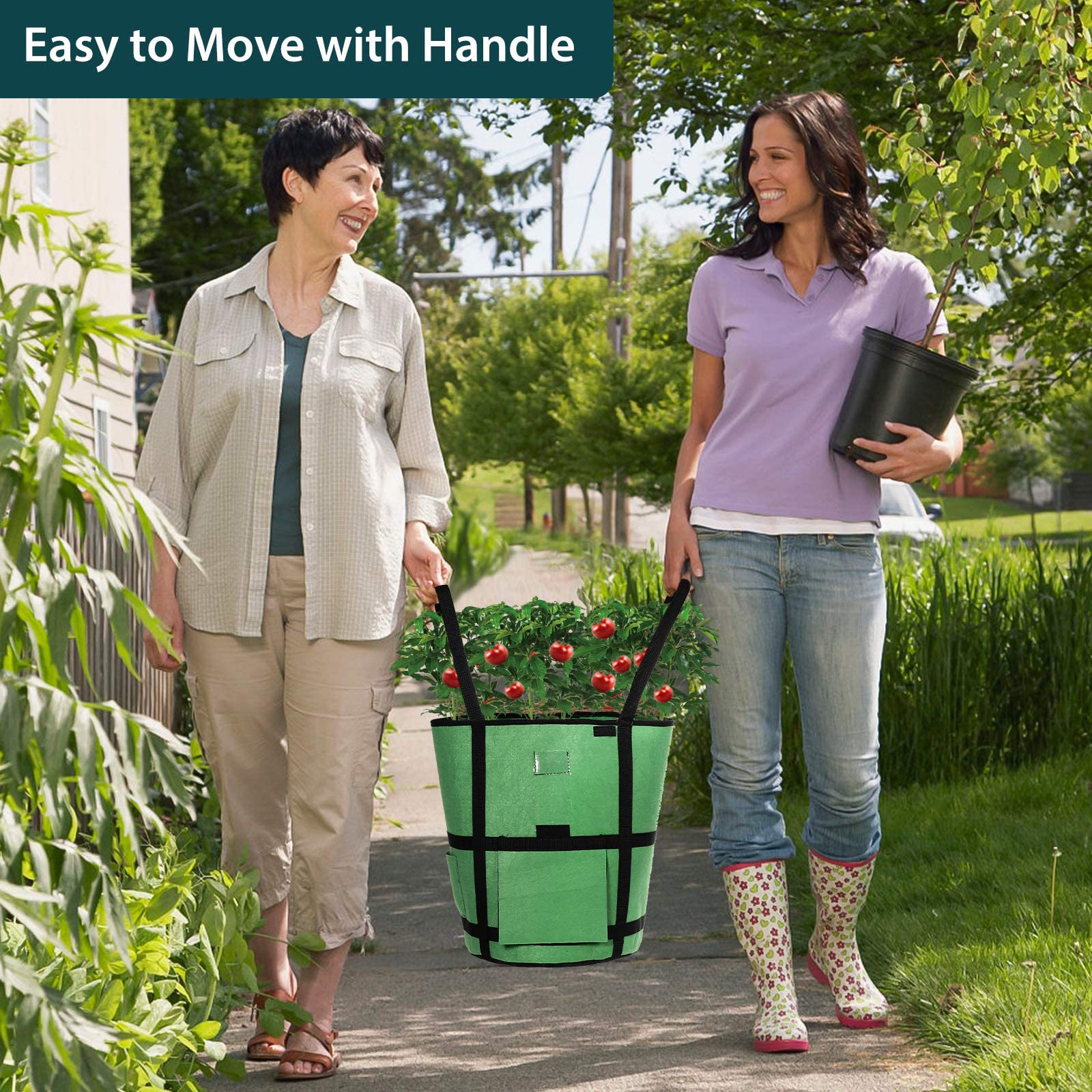 Bolsas de cultivo de patatas, bolsas de plantación de 10 galones con solapa y asas para cultivar patatas, tomates y zanahorias, solución de jardinería duradera y conveniente