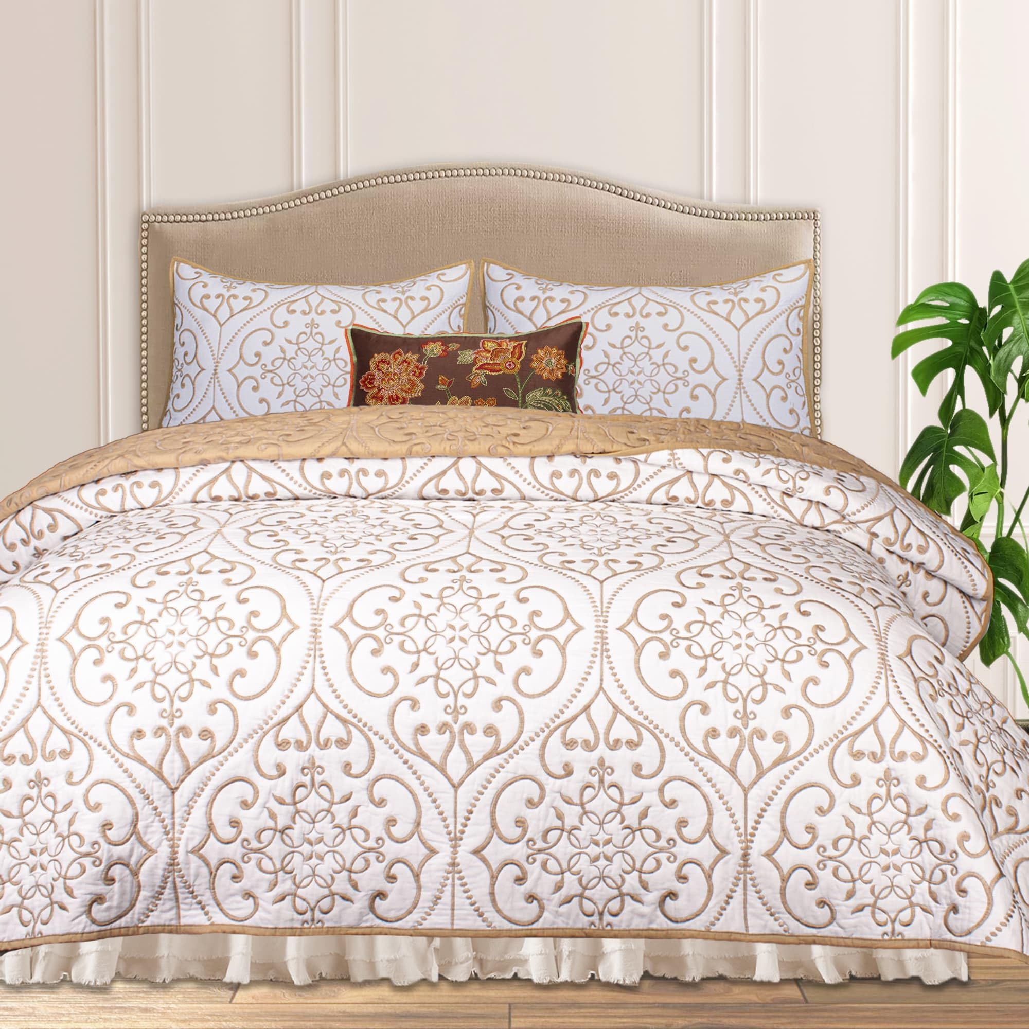 MODERN HEIRLOOM Chambers Quilt Set, Full Queen, Gray Home