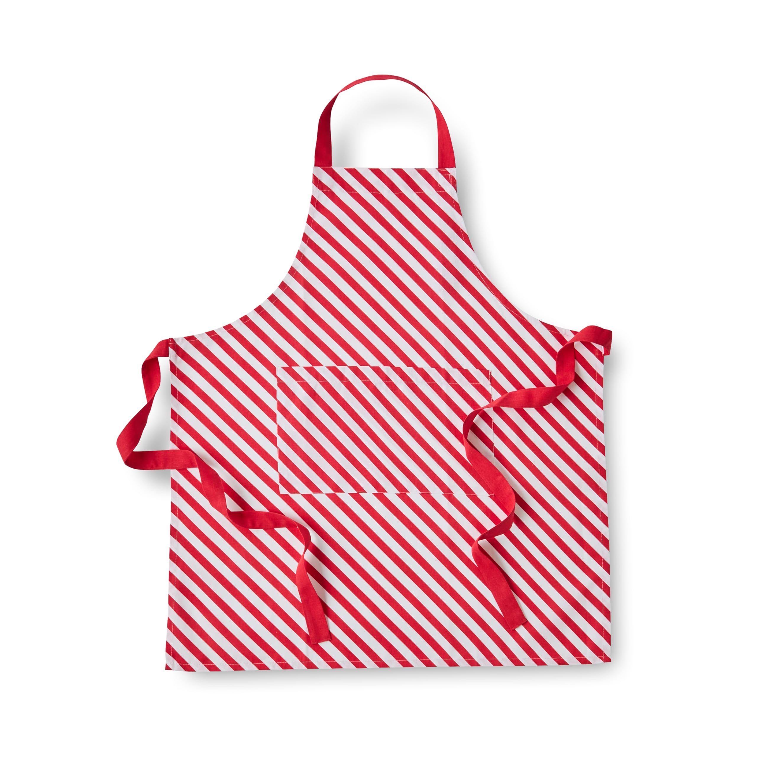 Catherine Lansfield Christmas Candy Cane Cotton 70x80cm Kitchen Adult Apron Red