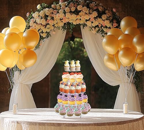 Miniatura 3 de Torre de 5 niveles para exhibir postres en fiestas de bodas. Material acrílico transparente, Transparente