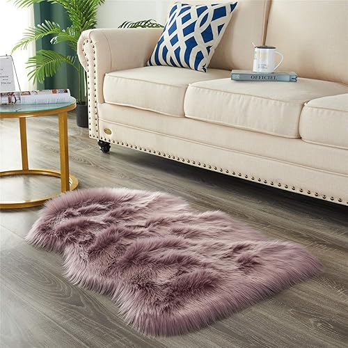 Miniatura 2 de EasyJoy - Alfombra de piel sintética ultra suave y esponjosa para silla suelo sala y dormitorio