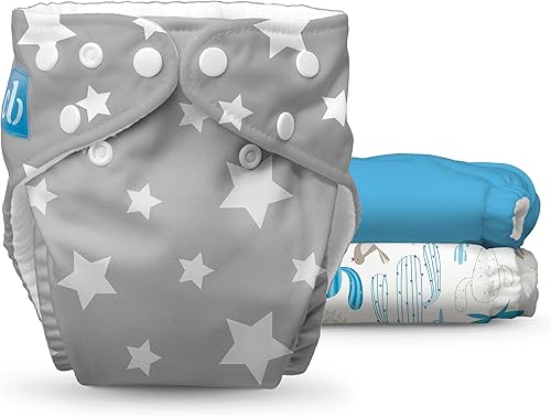 Charlie Banana Pañales de tela lavables reutilizables, ajustables, talla única, para bebés y niños, pañales de bolsillo suave con inserciones