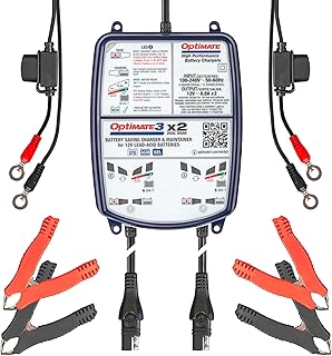 Optimate 3 Dual Bank, TM-451, 7-Step 2x12V 0.8A Sealed Battery Saving Charger & maintainer