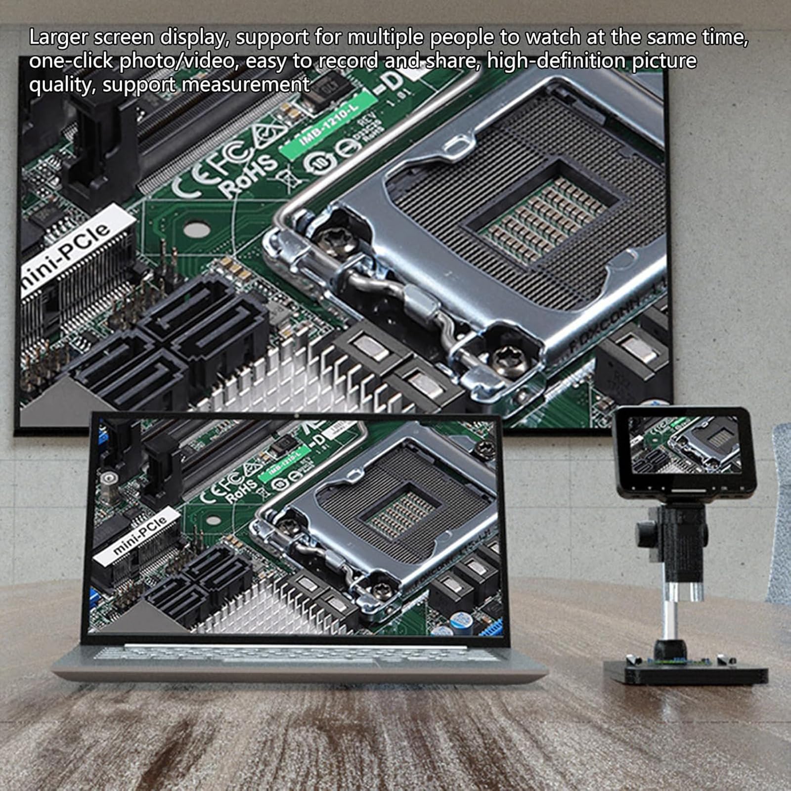 Microscopio digitale a moneta con schermo da 7 pollici, connessione USB per visualizzazione PC, alto ingrandimento 1080p, per adulti e collezionisti