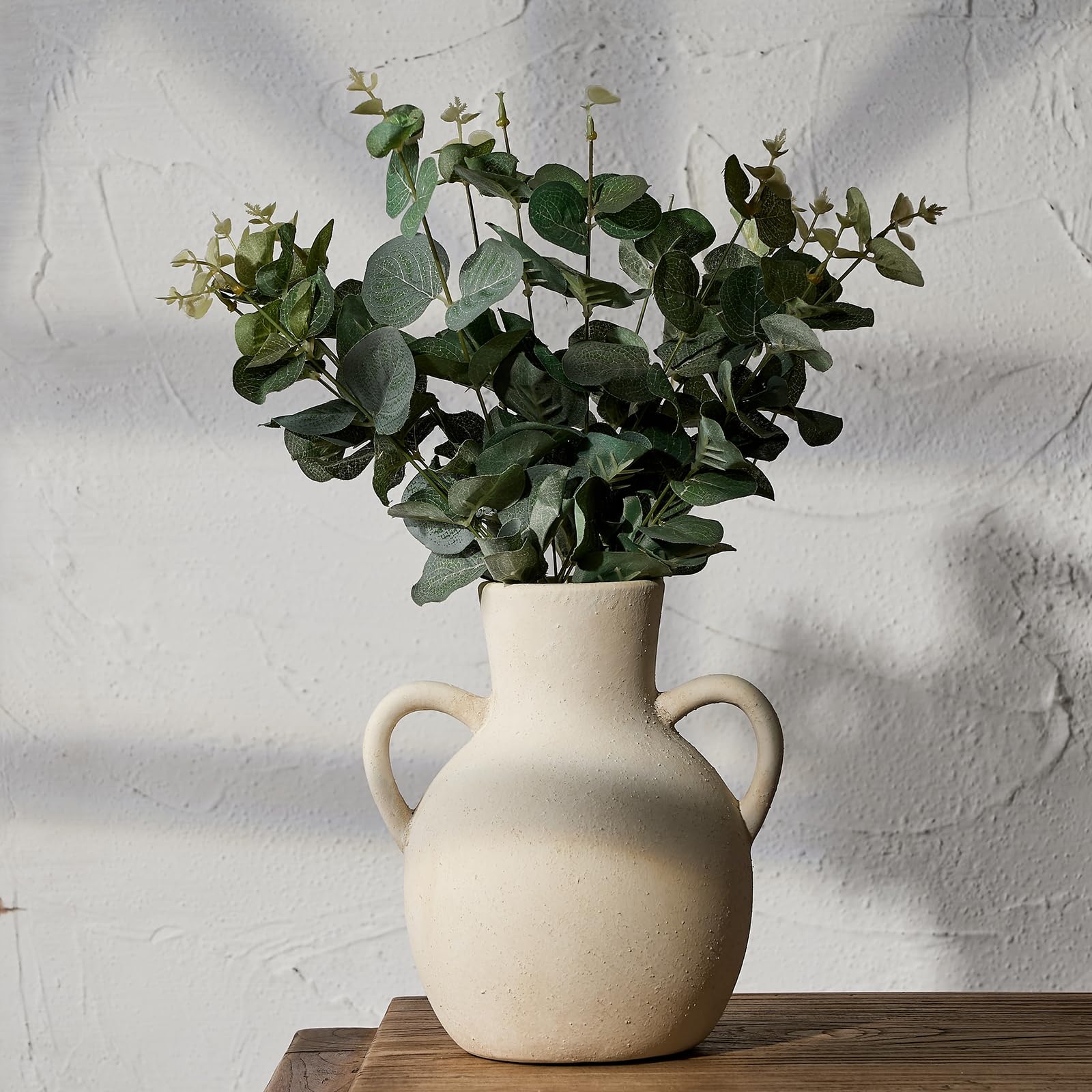 Florero rústico de cerámica con 2 asas, florero de terracota, flor de cerámica decorativa para decoración del hogar, mesa, boda, sala de estar, decoración de estantes, 7.3 pulgadas, color 6
