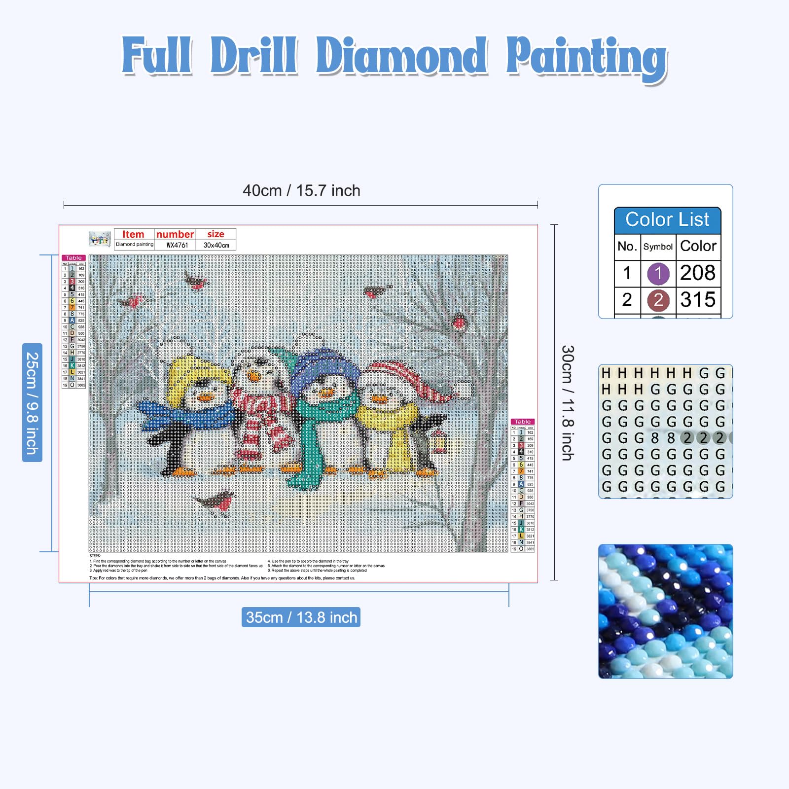NAIMOER Pingouins Peinture Diamant Adulte, Diamond Painting