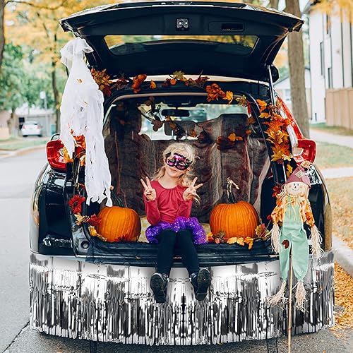 Miniatura 3 de Paquete de 4 cortinas de flecos iridiscentes, guirnalda de flecos de papel metálico colgante para pared, cortinas con borlas de papel metálico