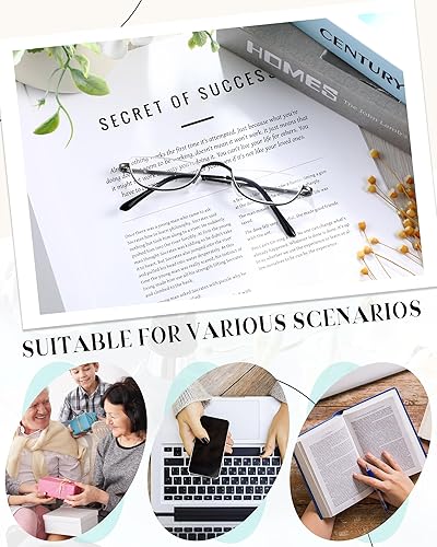 Miniatura 4 de Copkim 12 pares de lentes de lectura de medio marco a granel con bisagra de resorte ajustable para hombres y mujeres