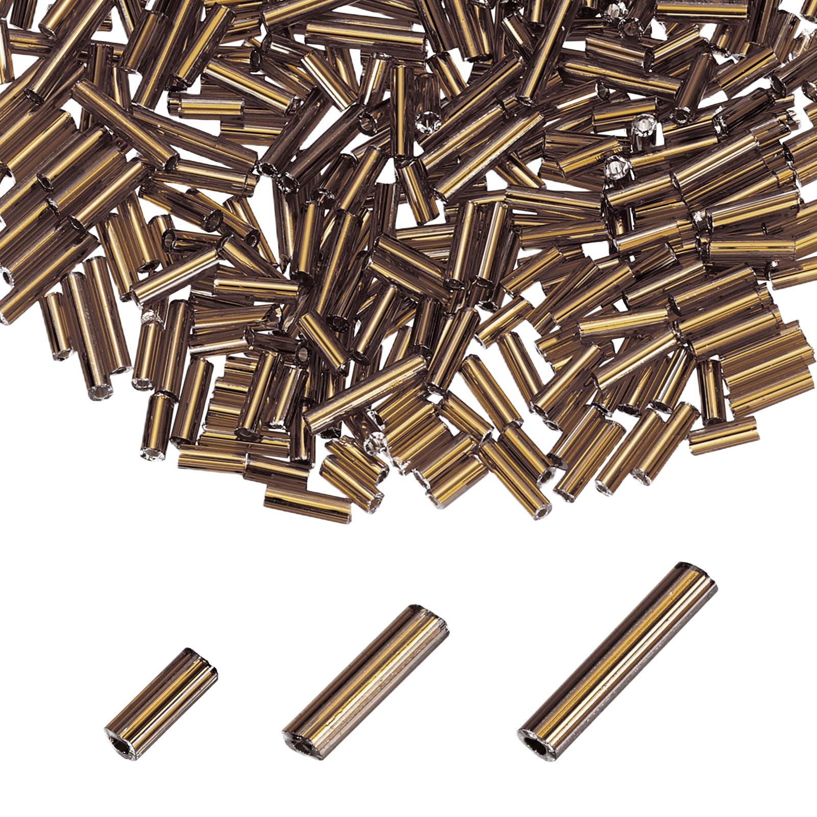 sourcing map 800pcs Glass Bugle Beads 4/6/9mm Long Tube Cylinder Beads