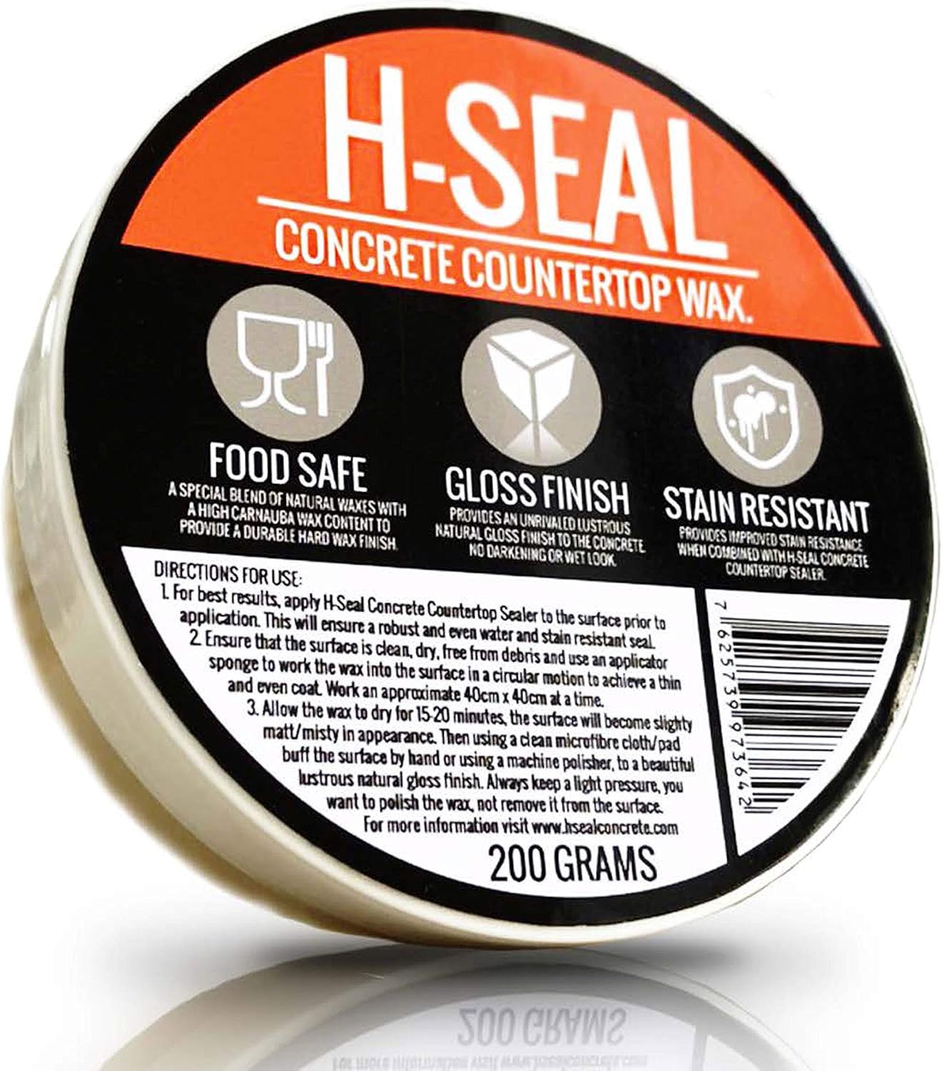 HSEAL Concrete COUNTERTOP/WORKTOP Wax Food Safe Gloss Finish Increased Stain