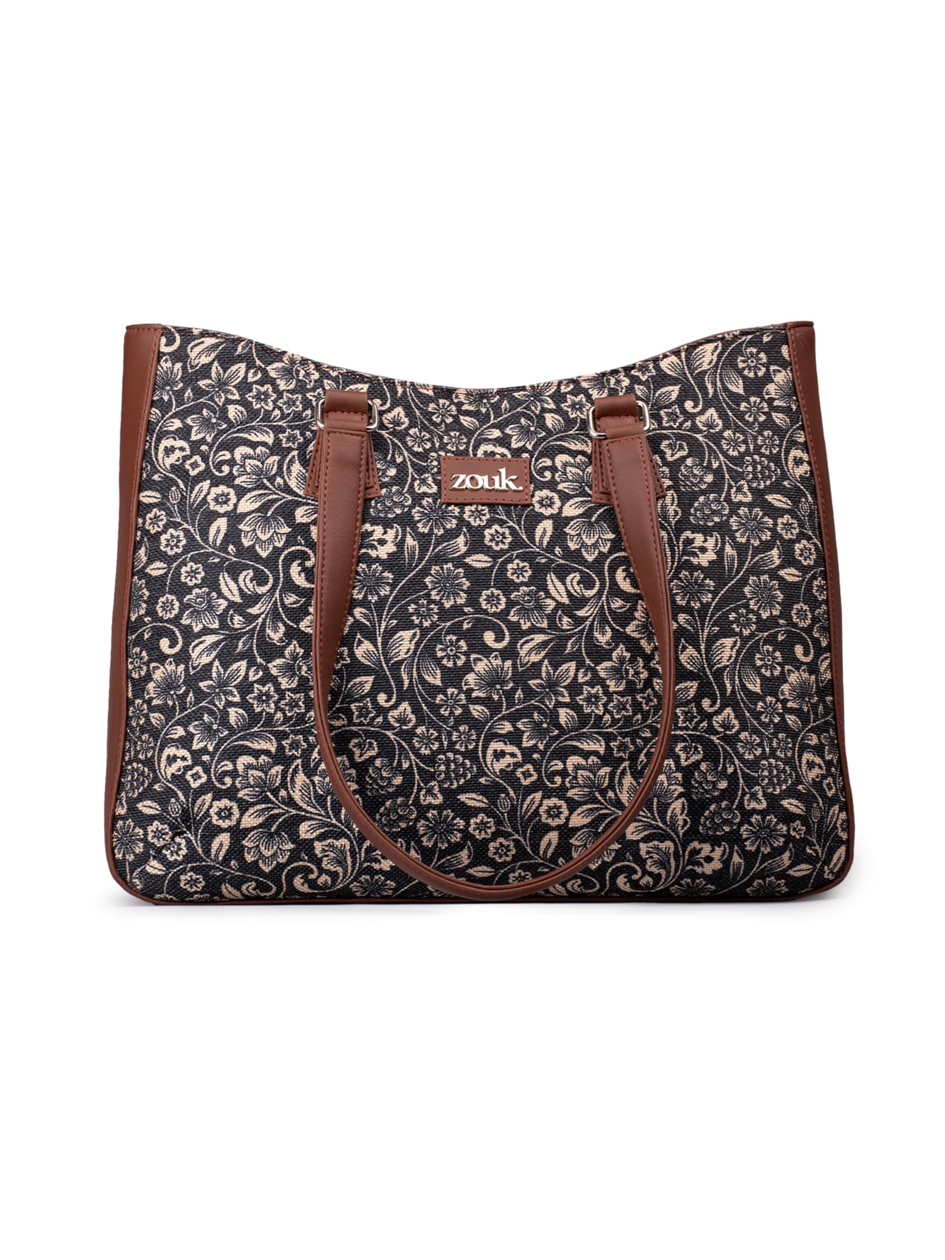 zouk Women's Getaway Handbag | Jute | Vegan Leather Handcrafted Tote Bag-picture-11