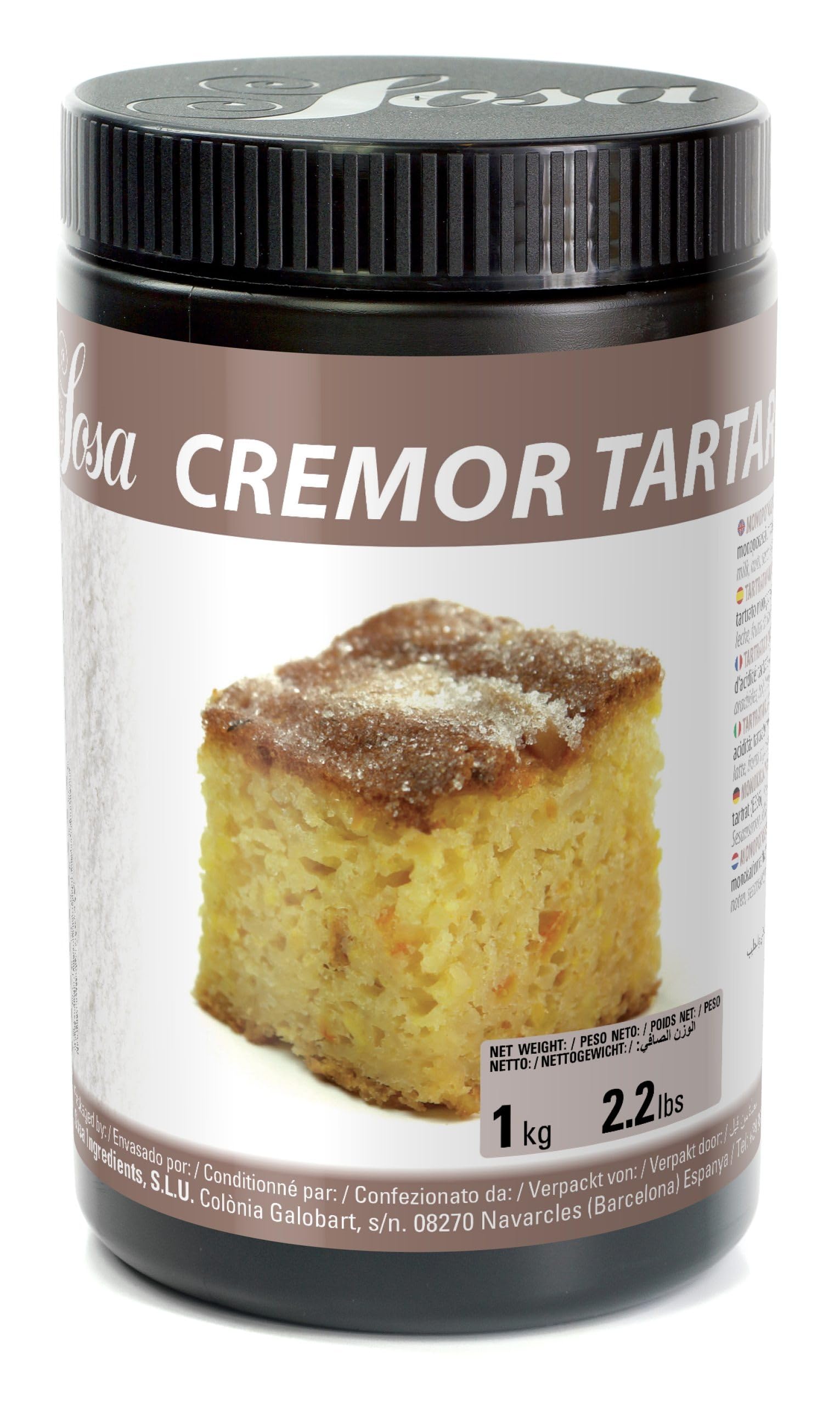 SOSA cremor tártaro - Estabilizante y emulsionante - Bote 1 kg - Uso alimentario