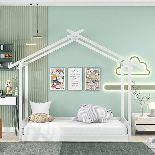 Miniatura 3 de Merax Cama extensible para casa sofá cama de madera no necesita somier color blanco