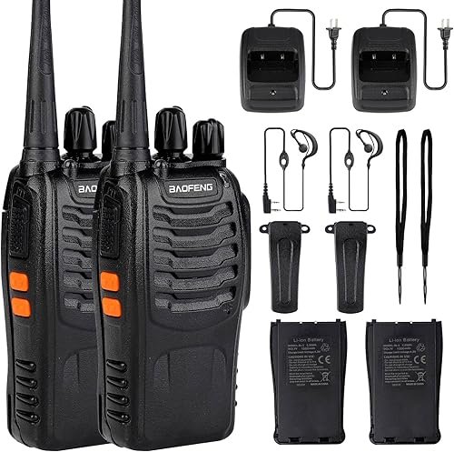 Miniatura 8 de Baofeng Walkie Talkies 888S recargable de largo alcance con auriculares para adultos, radio profesional de 16 canales, radios bidireccionales de