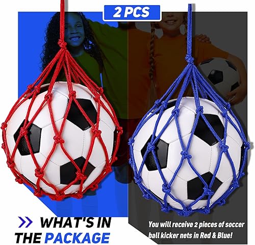 Miniatura 6 de TOBWOLF 2 unidades de entrenamiento de fútbol, red de entrenamiento de retorno de fútbol para pelota de tamaño 3, 4, 5, manos libres, ayuda de