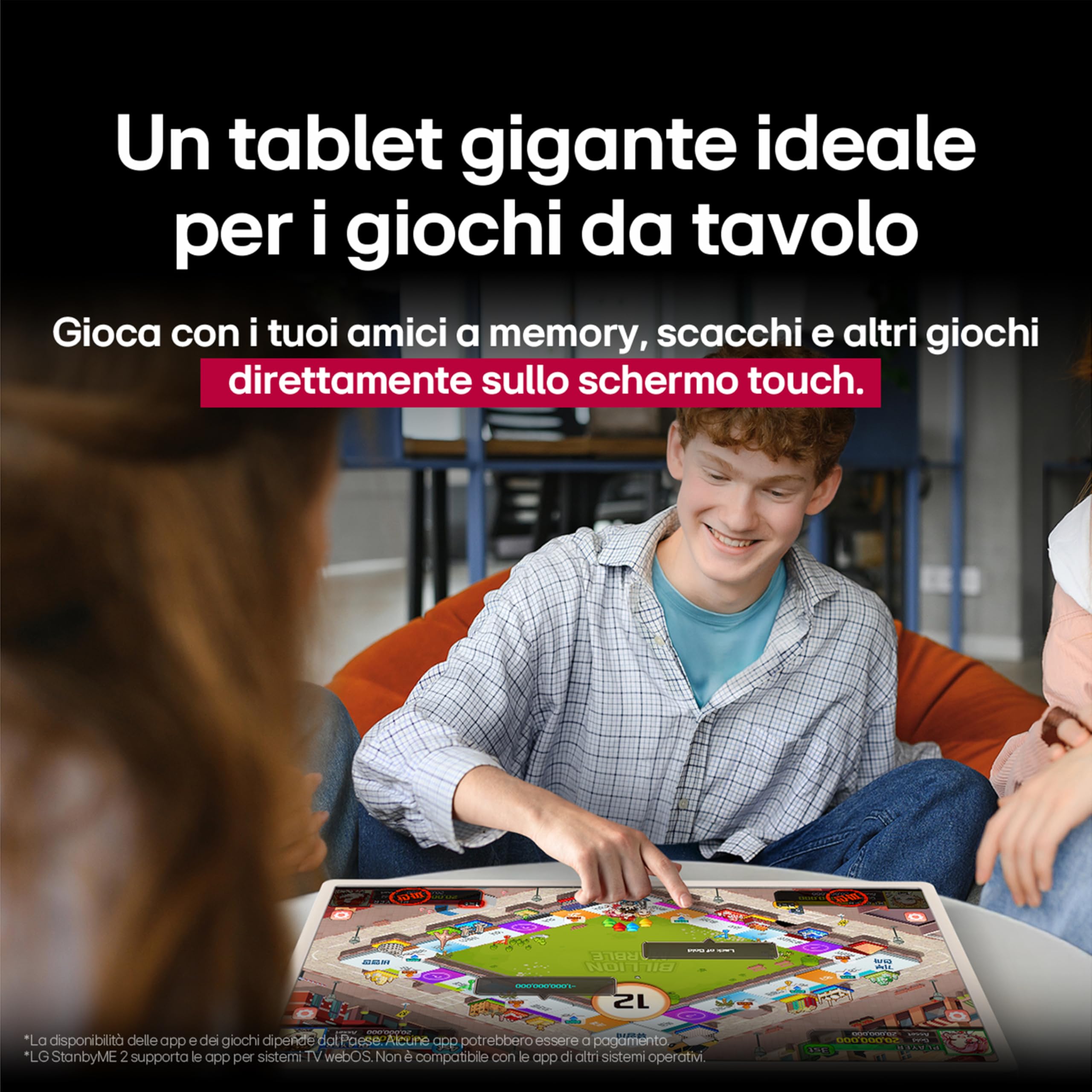 LG StanbyME 2 27LX6TDGA, Schermo Portatile Touchscreen 27'' Orientabile, Monitor Touch con Base a Stelo con Rotelle, Batteria Integrata 4 ore, Wi-Fi, webOS, Dolby Vision, Dolby Atmos, HDMI, USB-C 2025