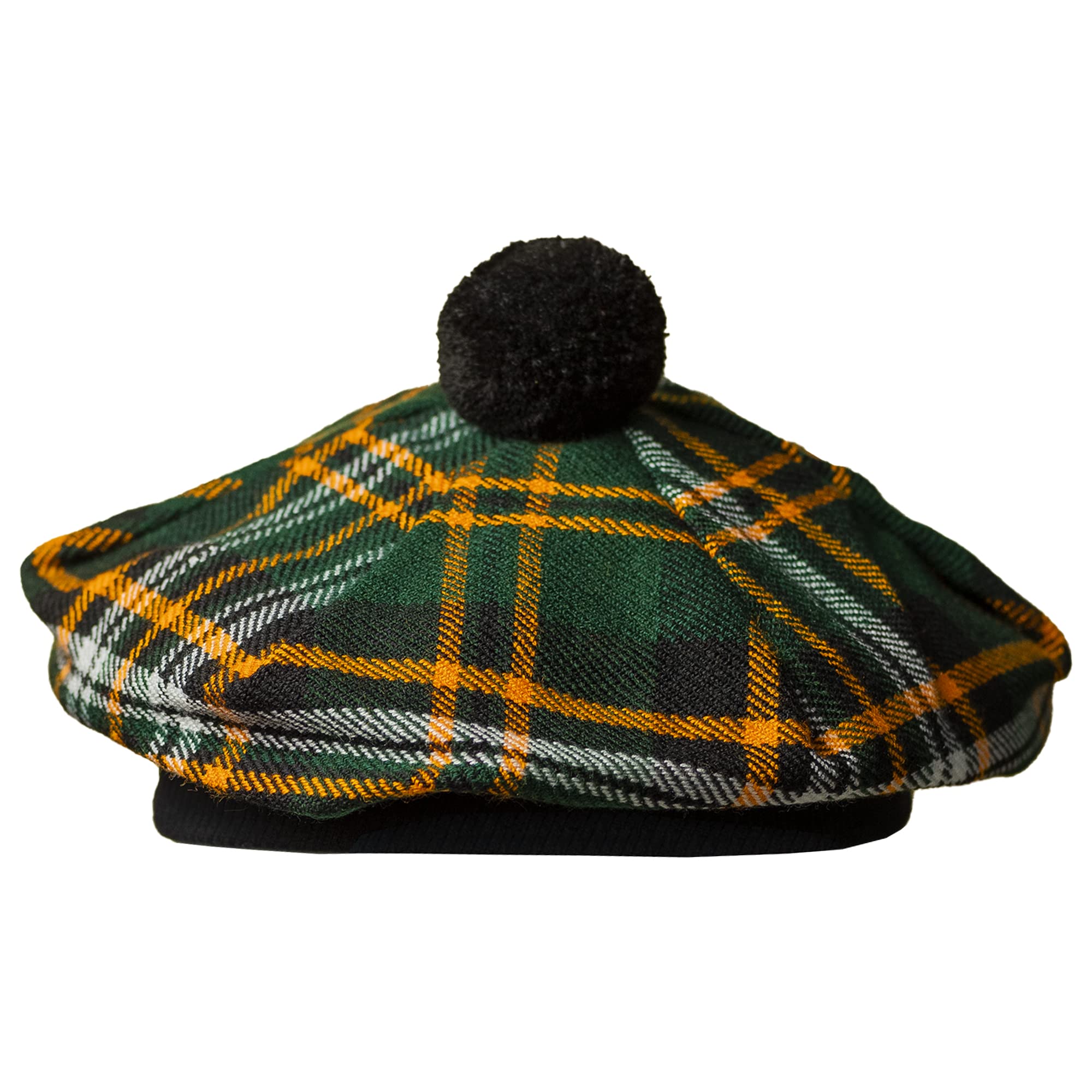 Scottish Tam O’ Shanter Hat Tartan Bonnet Pom Pom Wool Flat Cap One Size