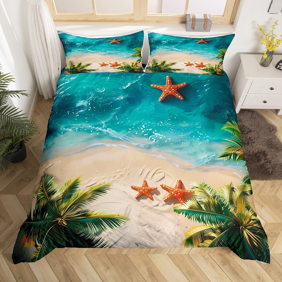 jejeloiu Anchor Decor Bedding Set for Kids Boys Girls Nautical Themed Comforter Cover Toddler Size Ocean Duvet Cover Breathable Soft Lightweight Microfiber 2Pcs