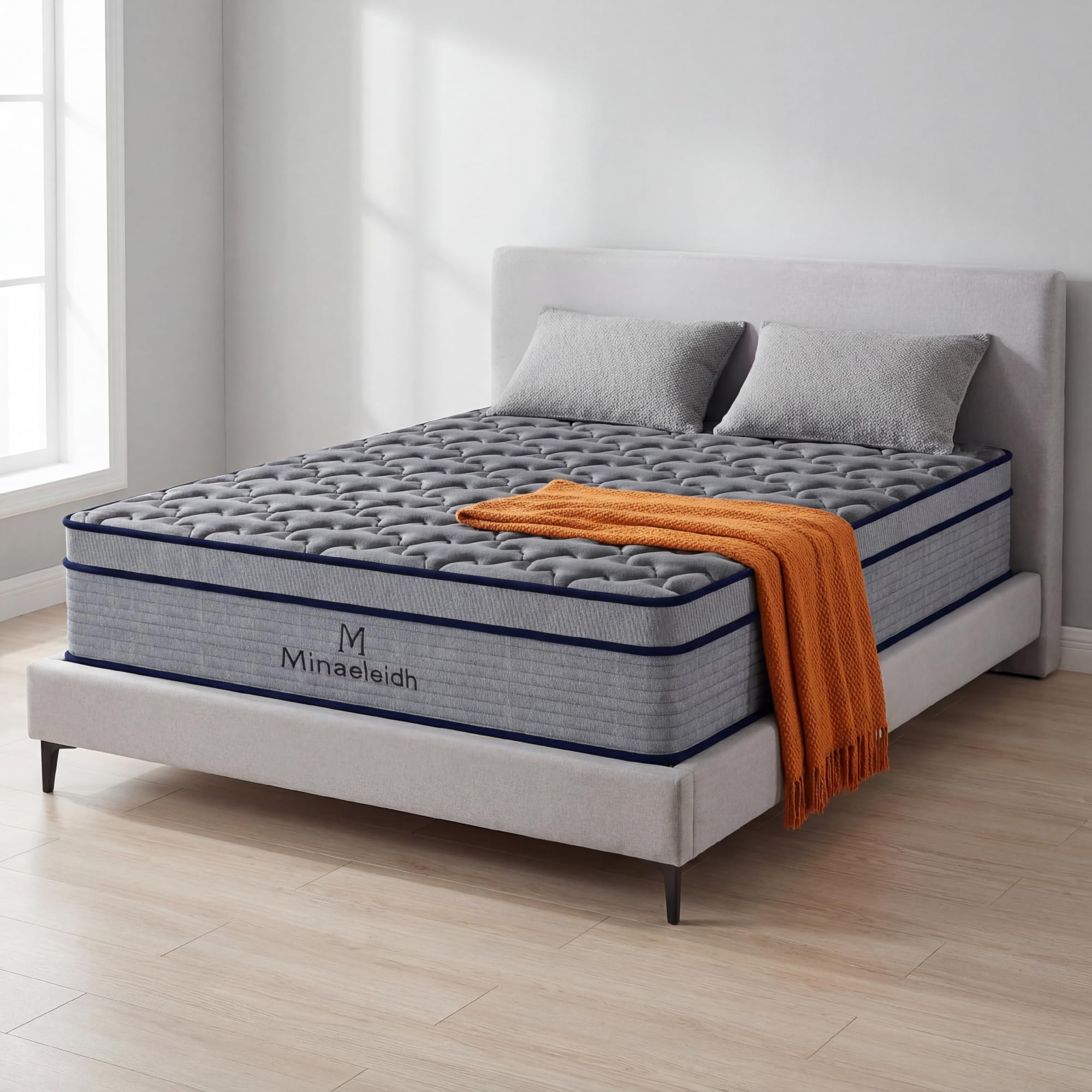 12 Inch Full Size Mattress, Boxed Hybrid Mattress with Memory Foam & 7-Zone Pocket Springs, Back Pain Relief Medium Firm, CertiPUR-US Certified,