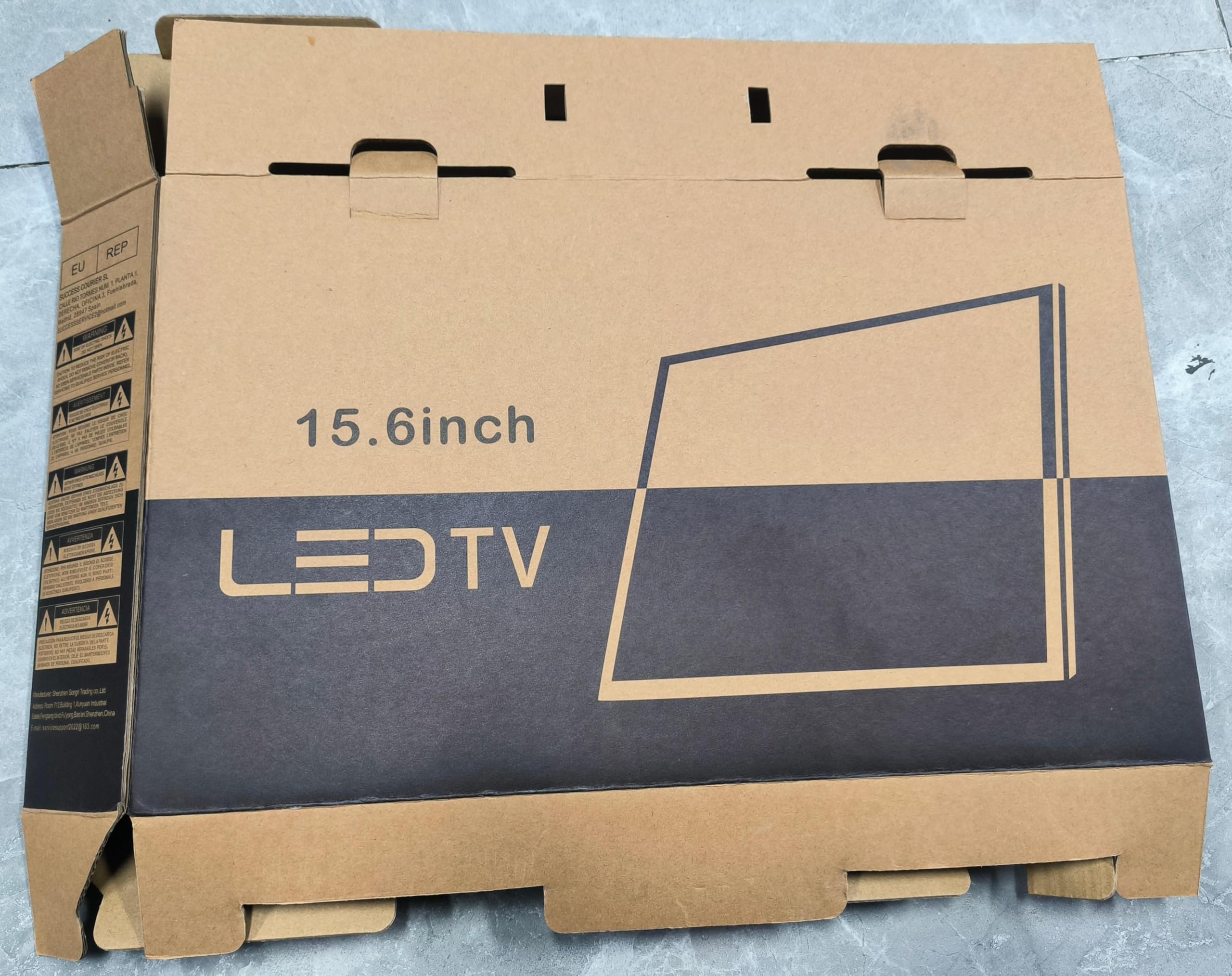 KCR Televisor Digital Portátil de 15,6 Pulgadas, DVB-T2, HDMI/VGA, USB, Alimentación 12V/220V, con Mando a Distancia