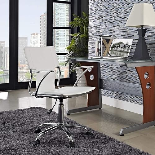 Miniatura 2 de Modway Silla de oficina giratoria de piel sintética de estudio en color blanco