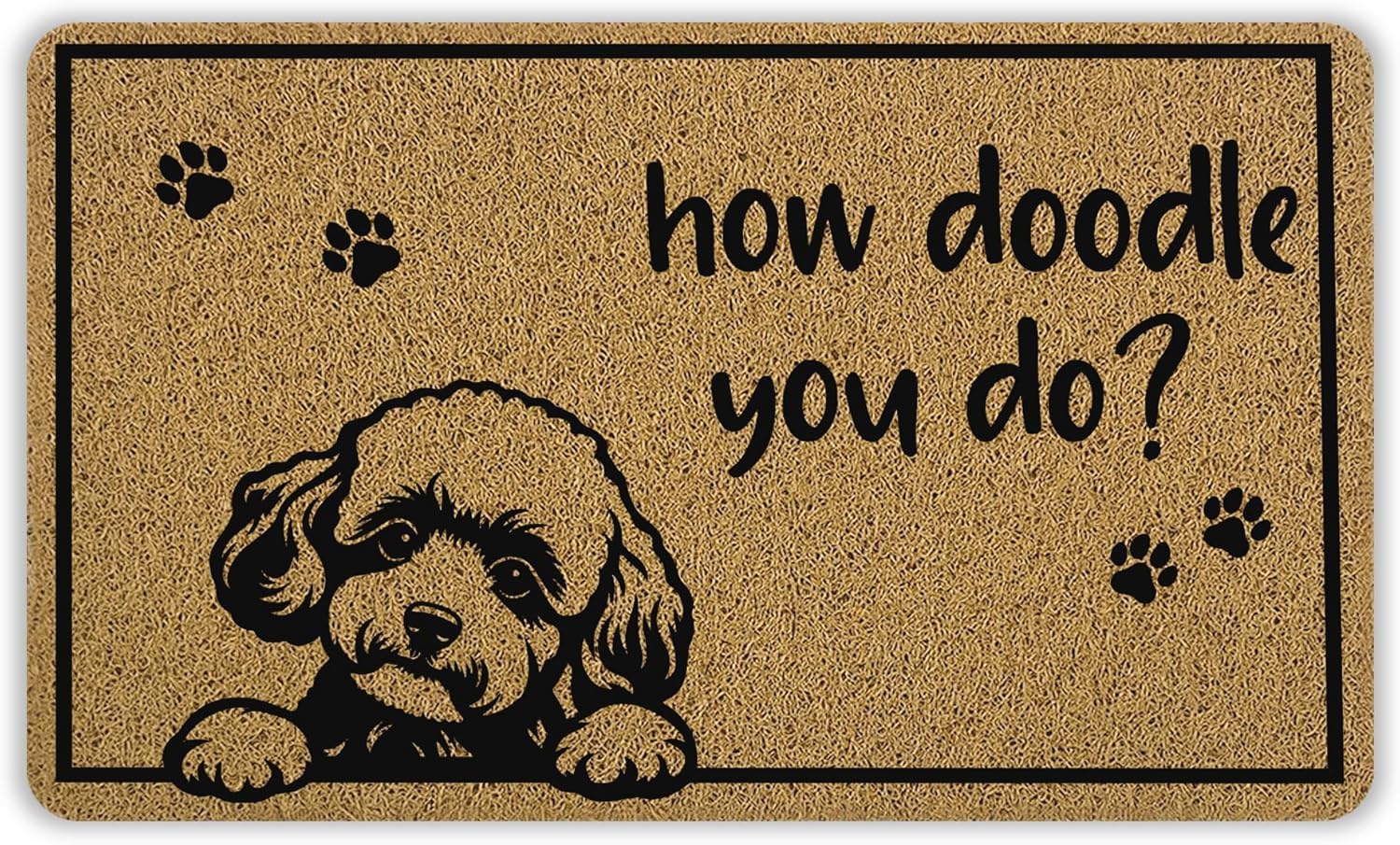 DMMLS Funny Golden Doodle Dog Welcome Mat, How Doodle You Do Goldendoodle Dog Door Mats Doormat for Front Door Porch Outside Inside Outdoor Indoor